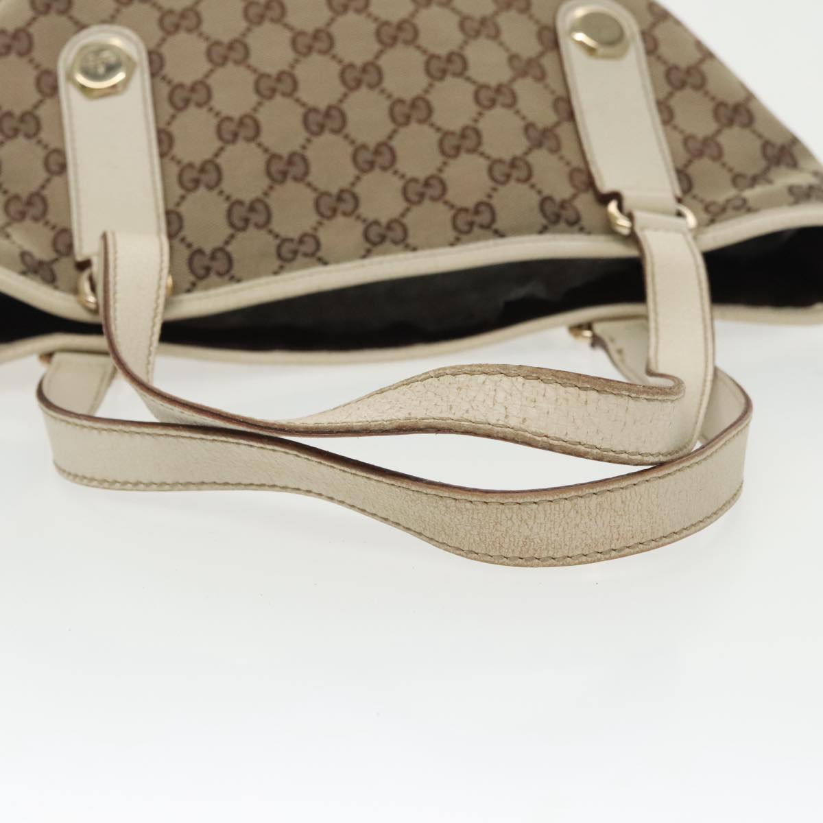 GUCCI GG Canvas Tote Bag Beige Gold 153009 100143