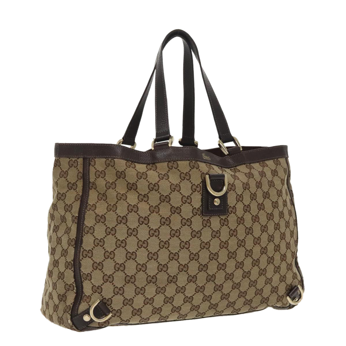 GUCCI GG Canvas Tote Bag Beige Gold 141472 100144