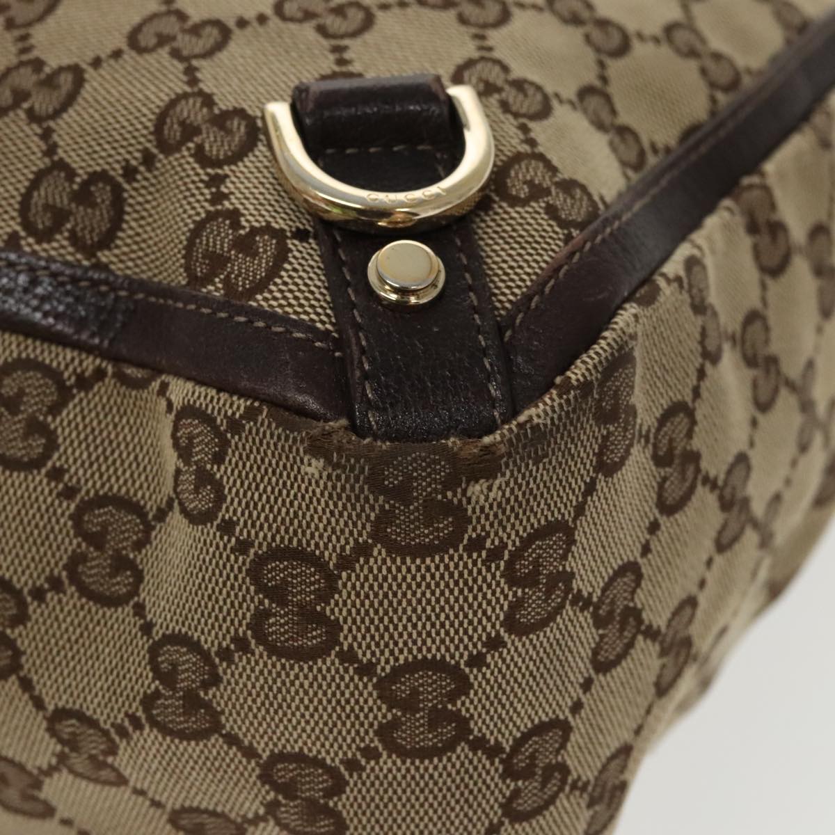 GUCCI GG Canvas Tote Bag Beige Gold 141472 100144