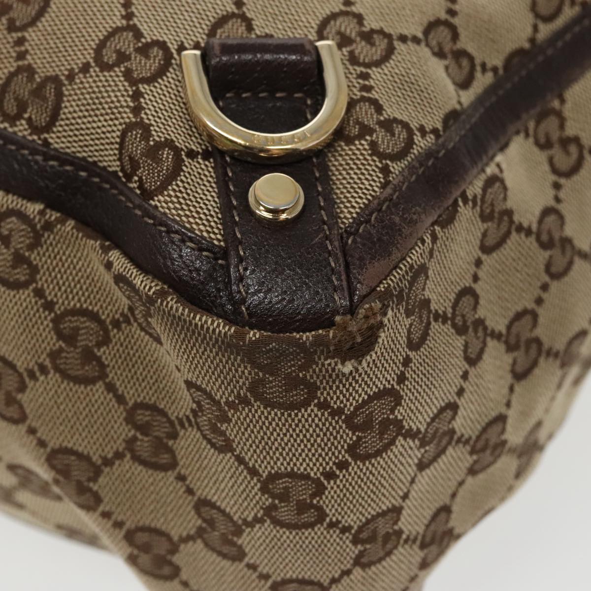 GUCCI GG Canvas Tote Bag Beige Gold 141472 100144
