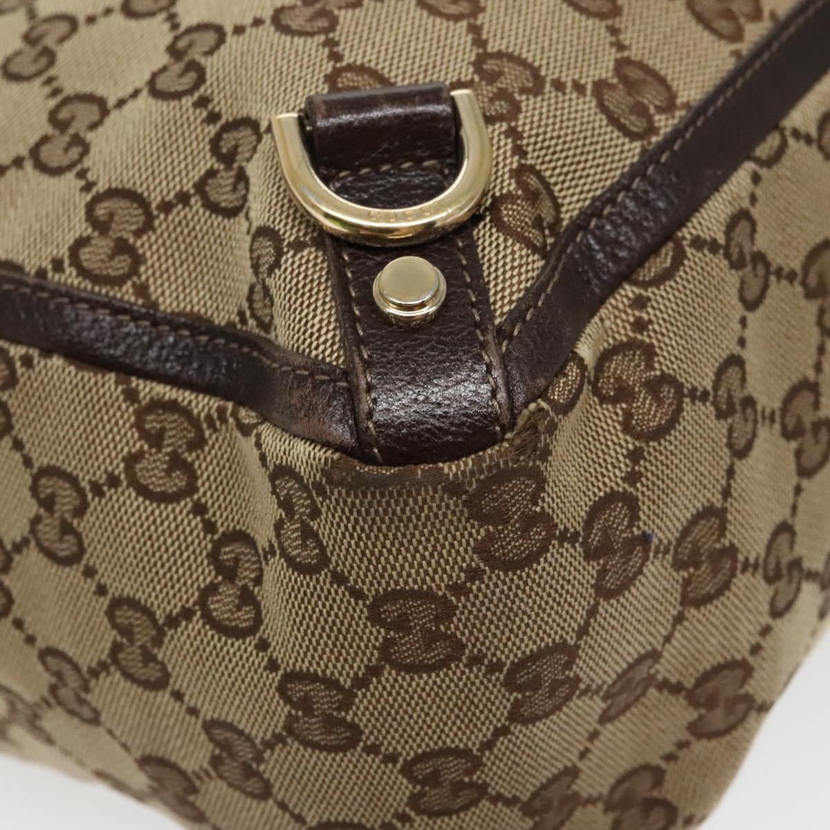 GUCCI GG Canvas Tote Bag Beige Gold 141472 100144