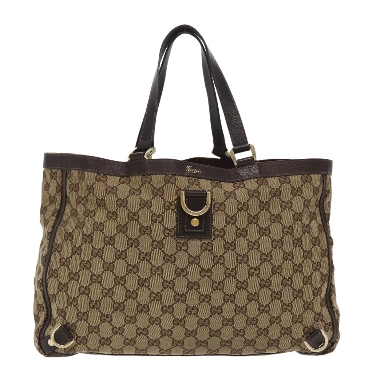 GUCCI GG Canvas Tote Bag Beige Gold 141472 100144