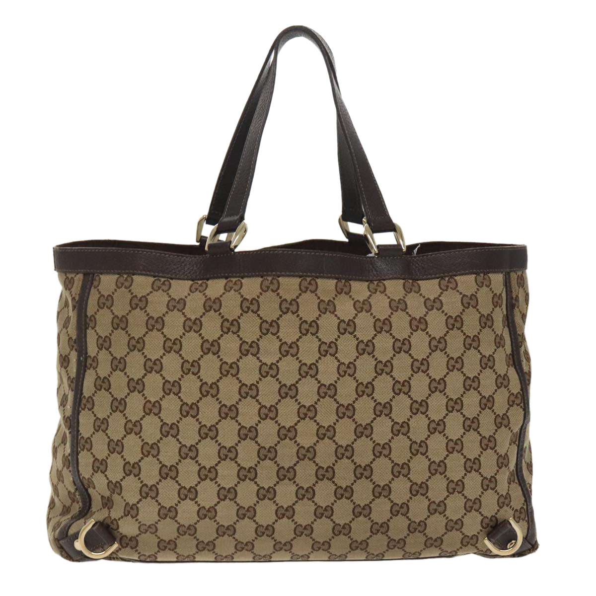 GUCCI GG Canvas Tote Bag Beige Gold 141472 100144