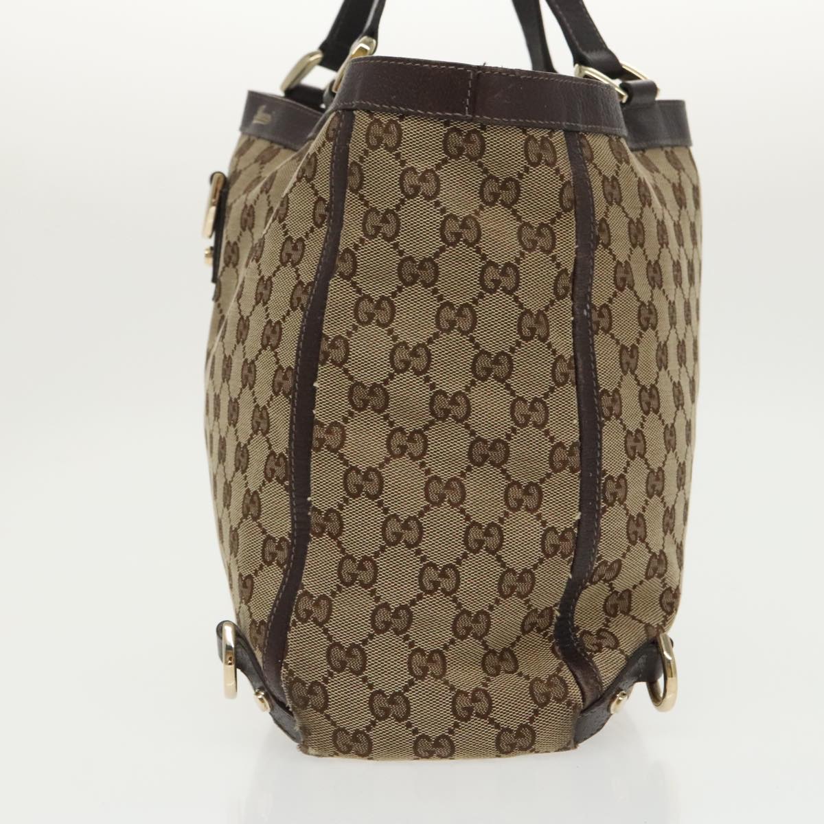 GUCCI GG Canvas Tote Bag Beige Gold 141472 100144