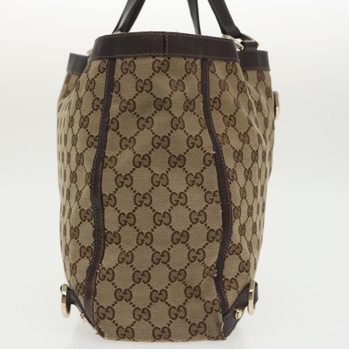 GUCCI GG Canvas Tote Bag Beige Gold 141472 100144