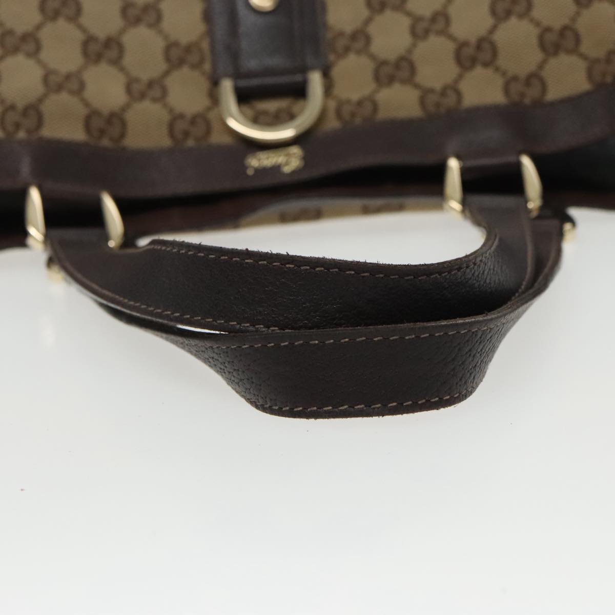 GUCCI GG Canvas Tote Bag Beige Gold 141472 100144