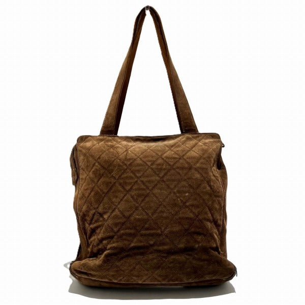 Chanel Suede Brown Shoulder Tote Bag