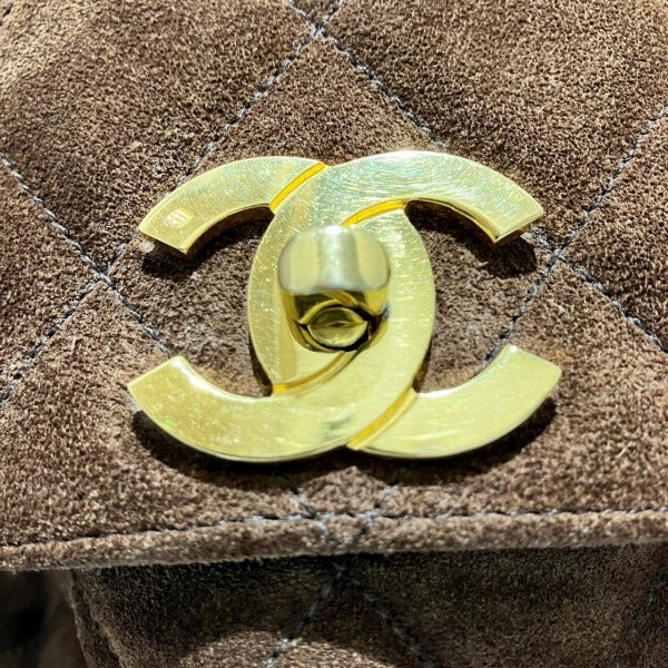Chanel Suede Brown Shoulder Tote Bag