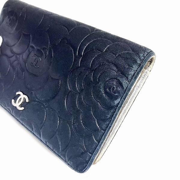 Chanel Camellia Leather Long Wallet
