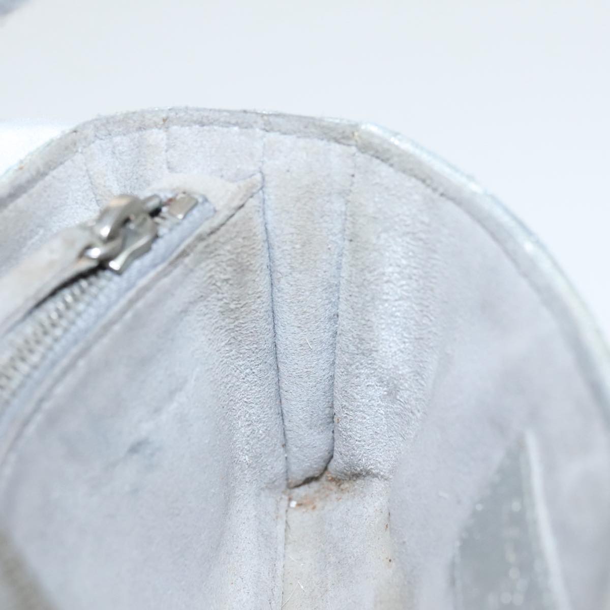 CHANEL Pouch Lamb Skin Silver CC 100726