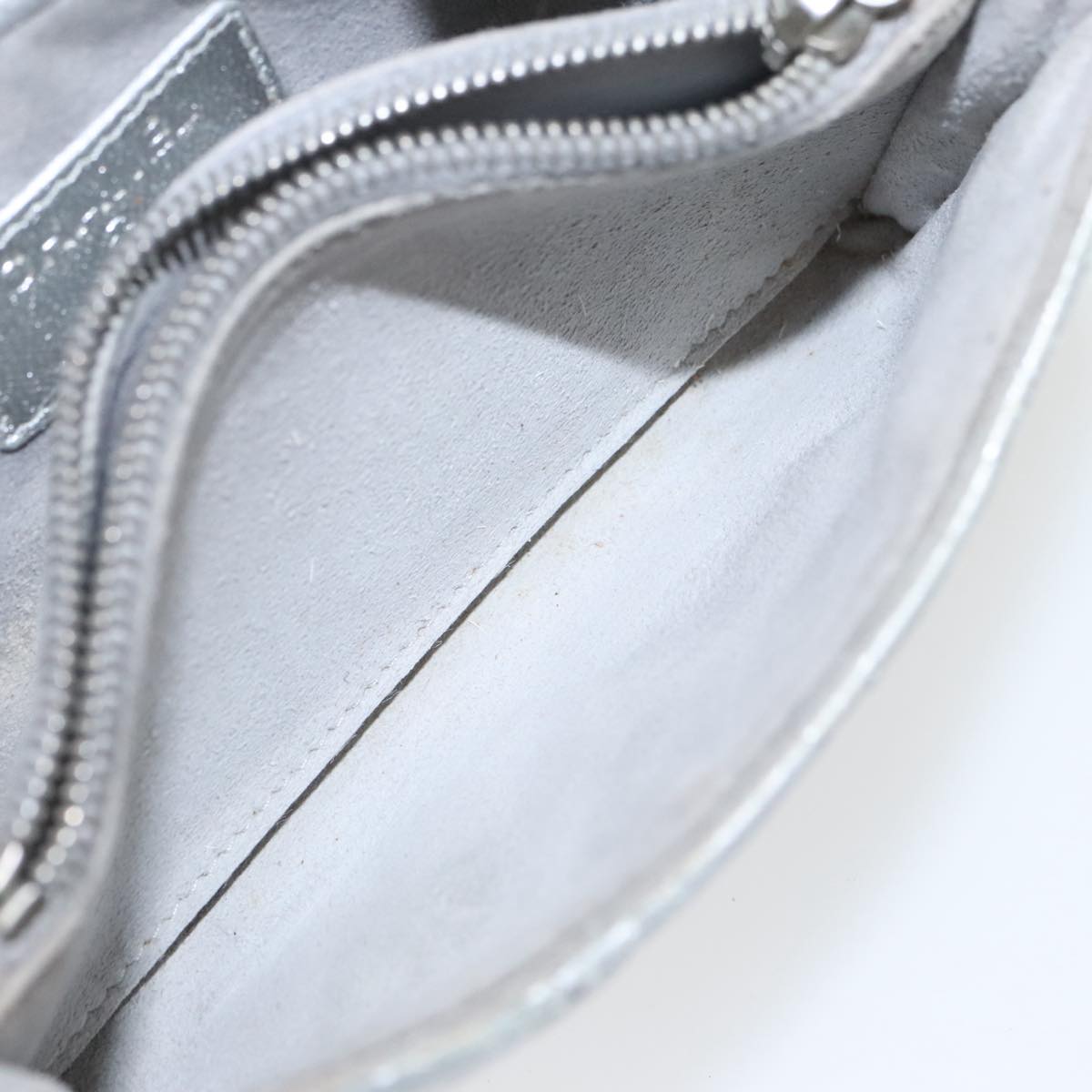 CHANEL Pouch Lamb Skin Silver CC 100726