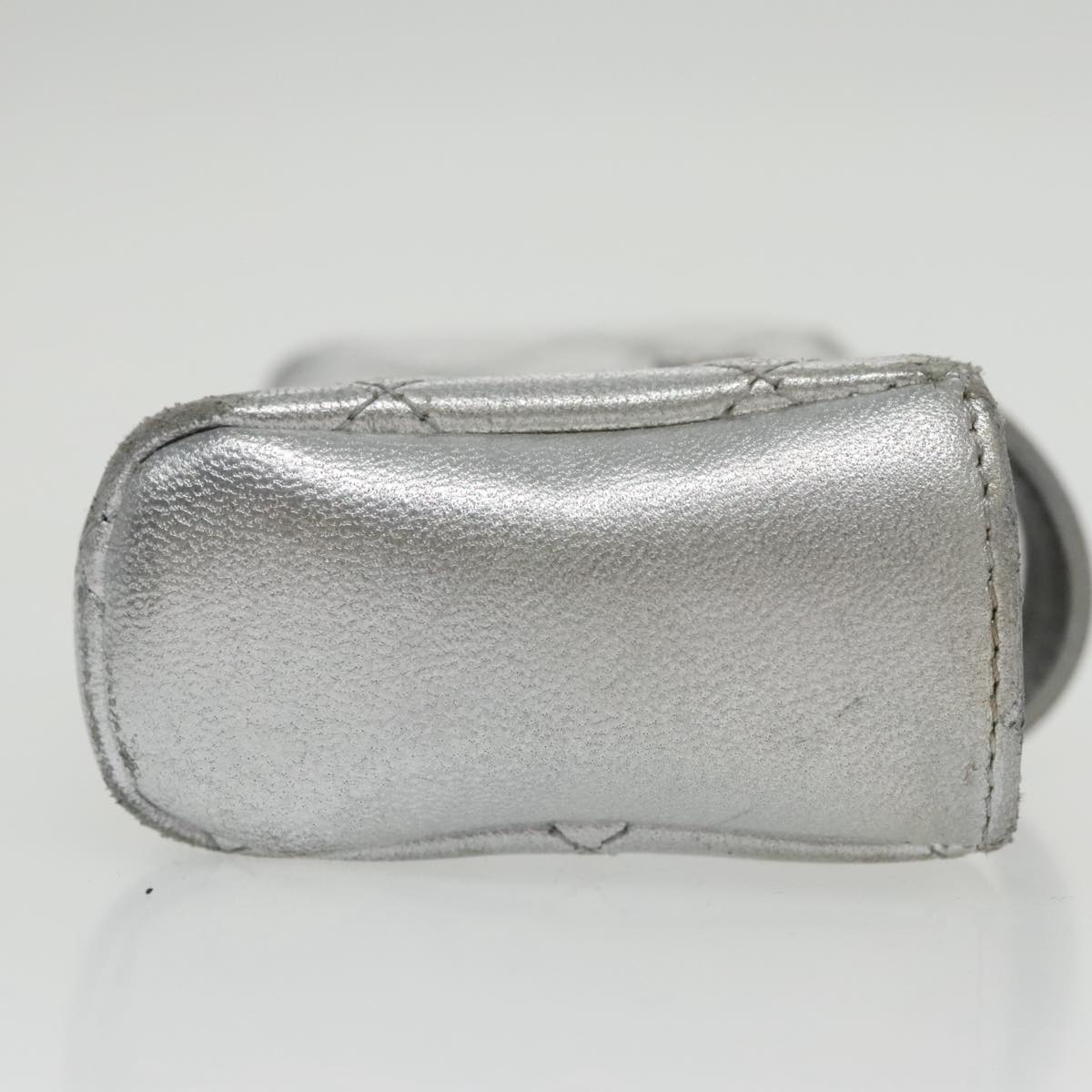 CHANEL Pouch Lamb Skin Silver CC 100726