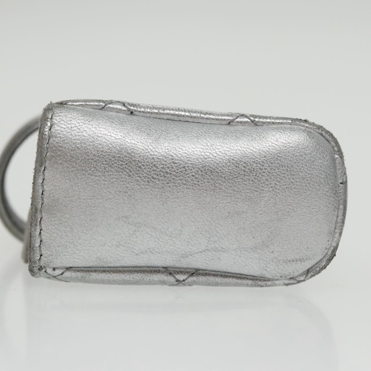 CHANEL Pouch Lamb Skin Silver CC 100726