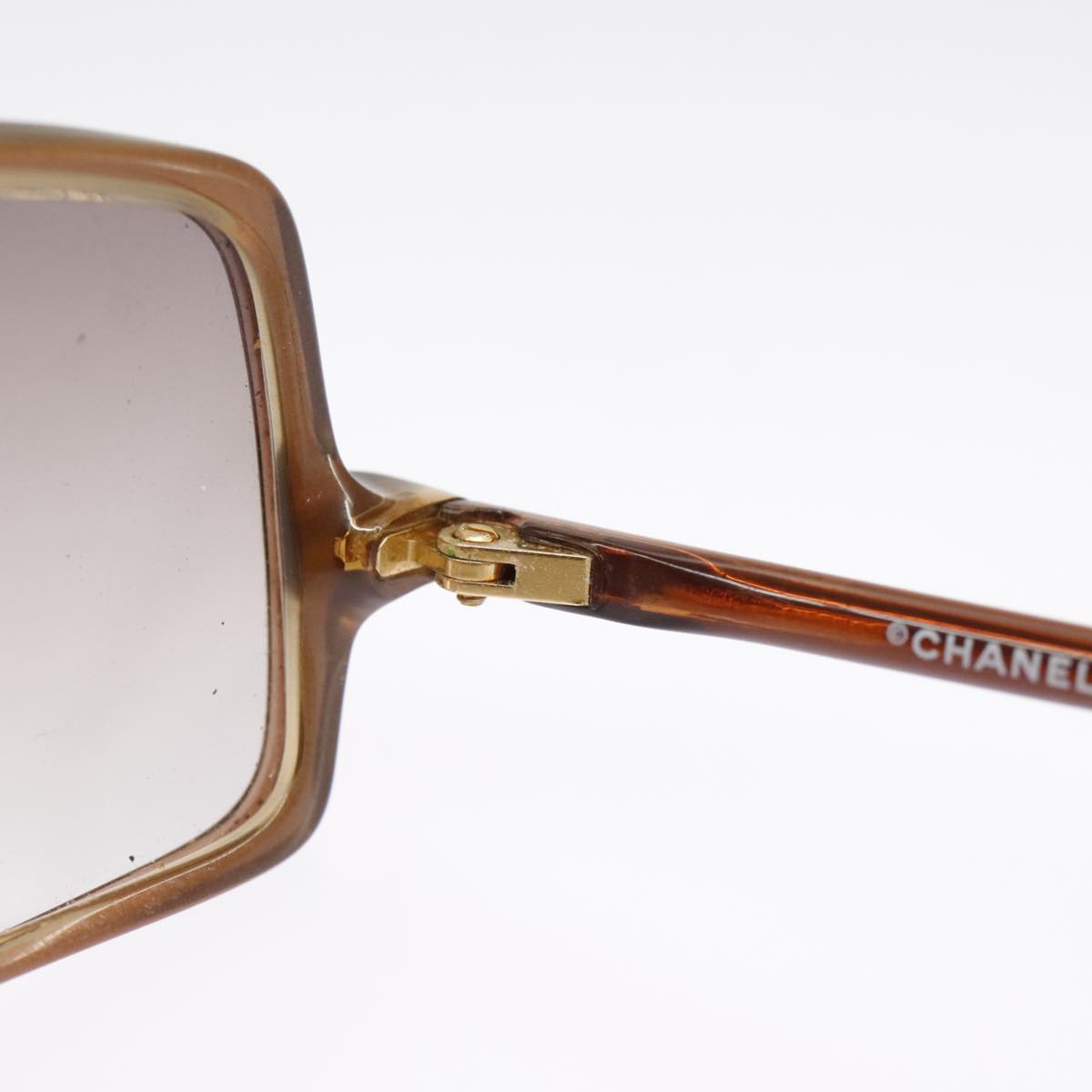 CHANEL Sunglasses plastic Brown CC 101115