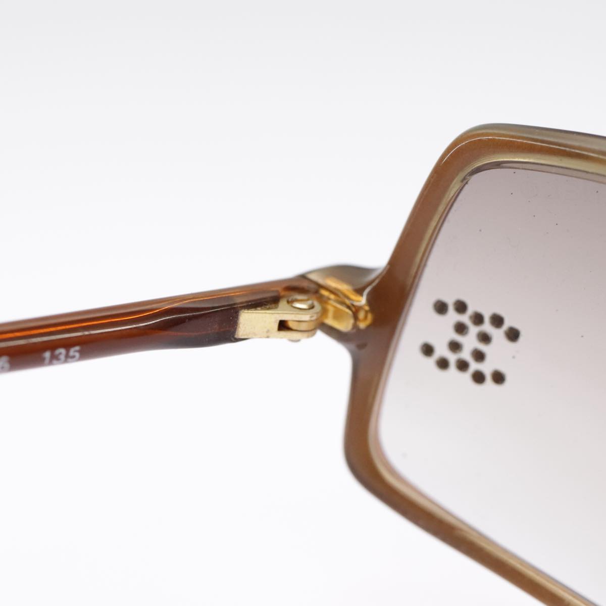 CHANEL Sunglasses plastic Brown CC 101115