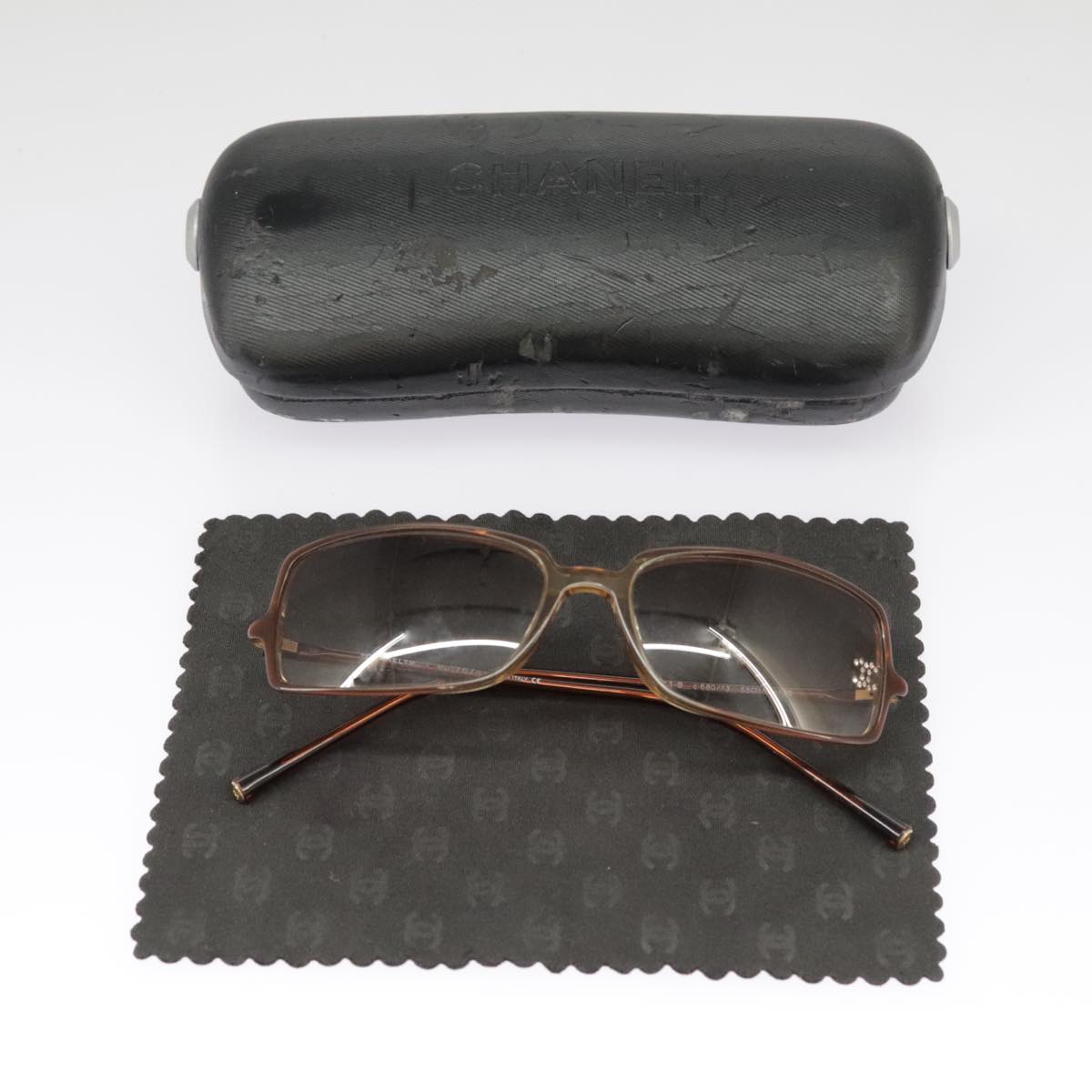 CHANEL Sunglasses plastic Brown CC 101115