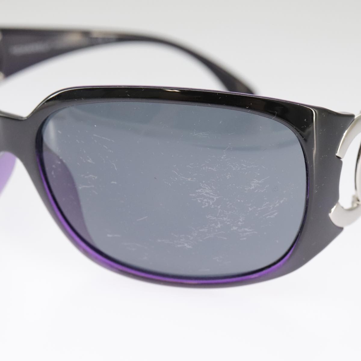 CHANEL Sunglasses plastic Black CC 101116