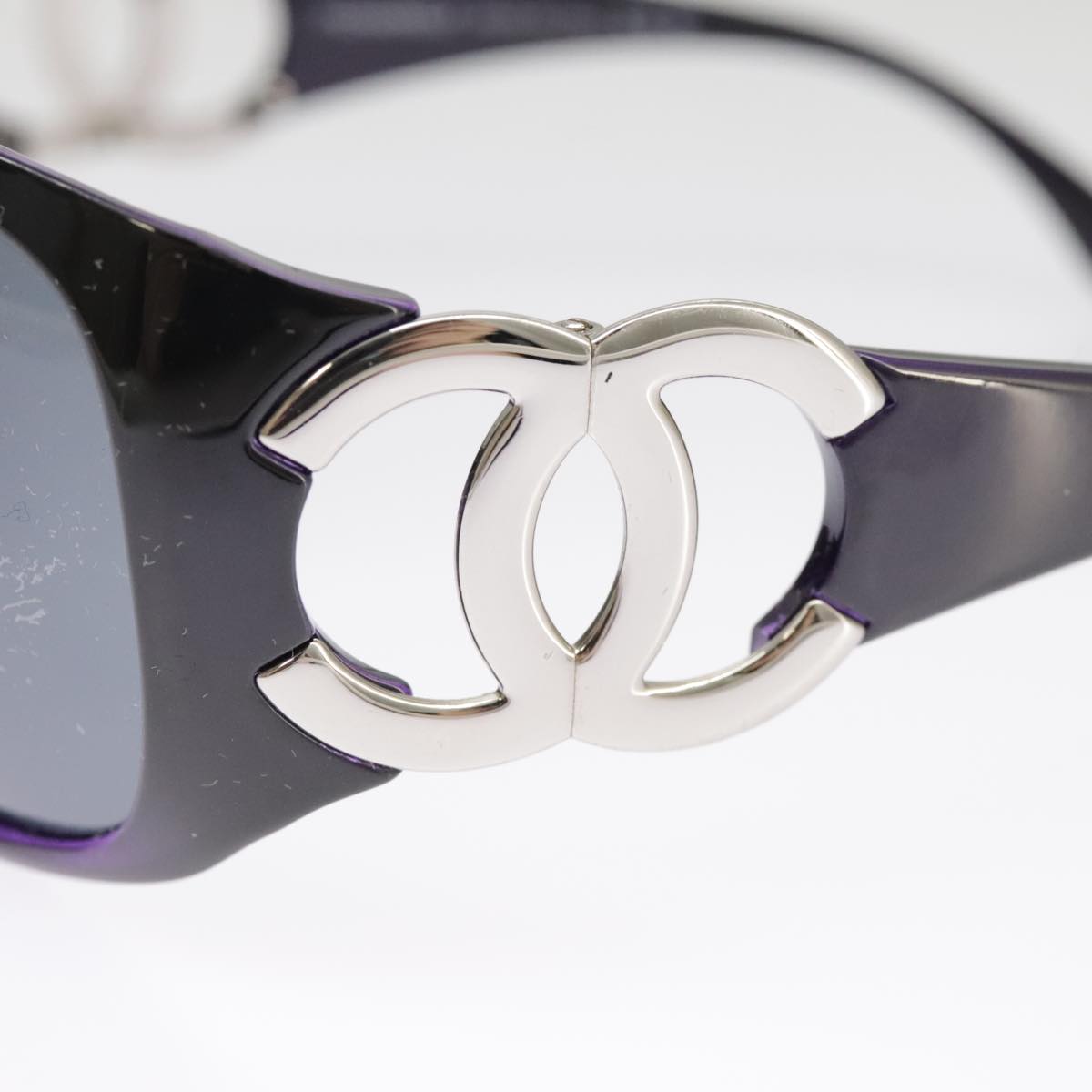 CHANEL Sunglasses plastic Black CC 101116