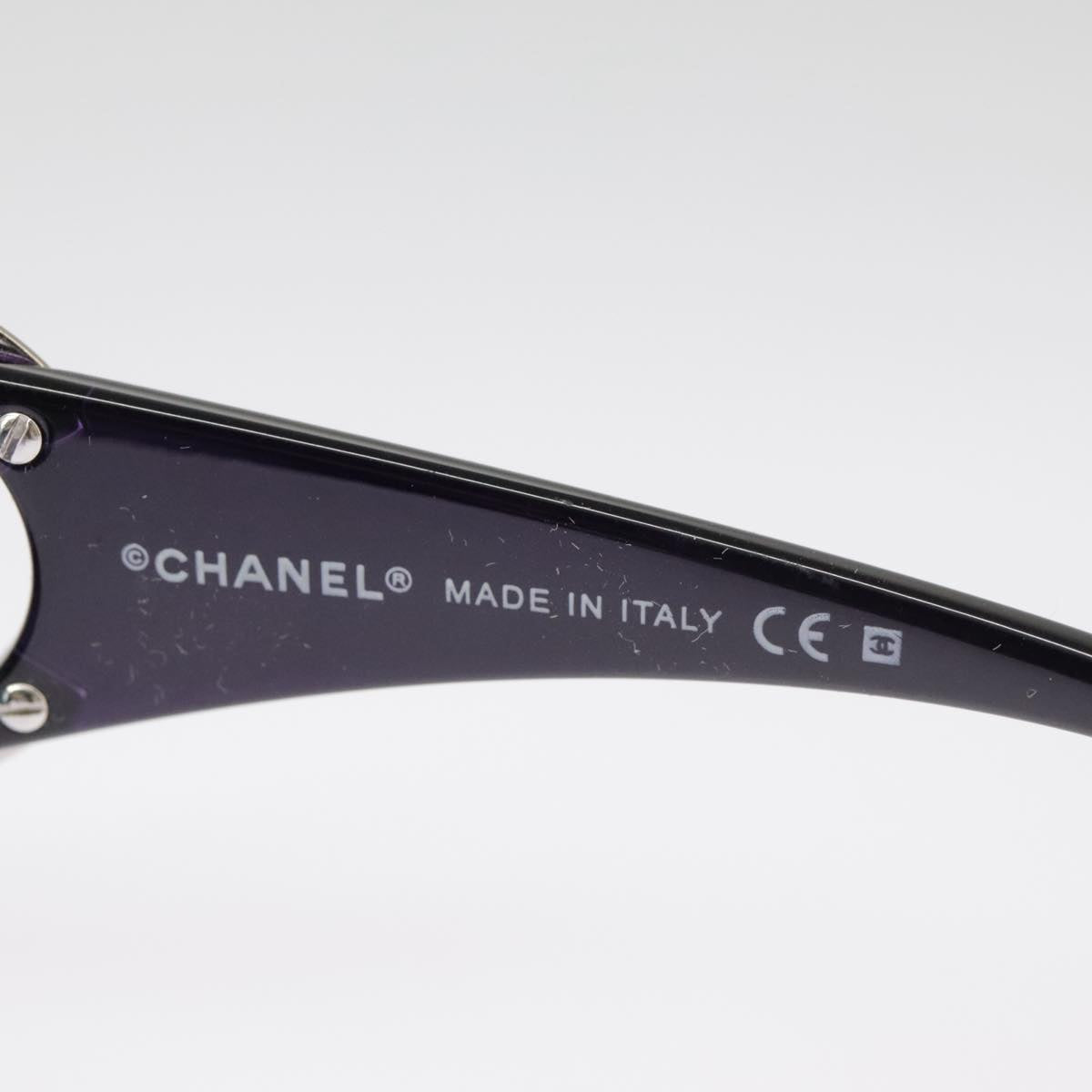 CHANEL Sunglasses plastic Black CC 101116