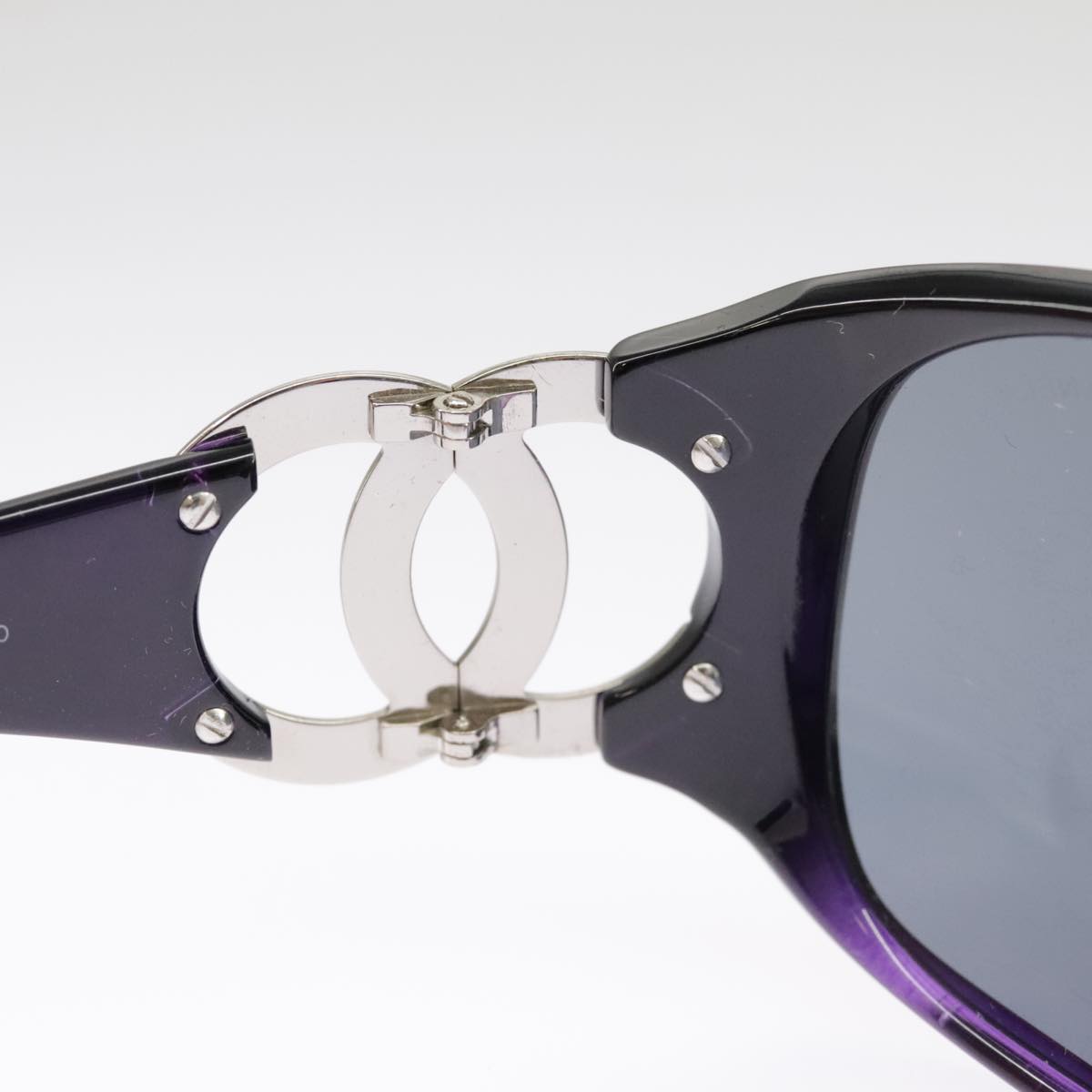 CHANEL Sunglasses plastic Black CC 101116