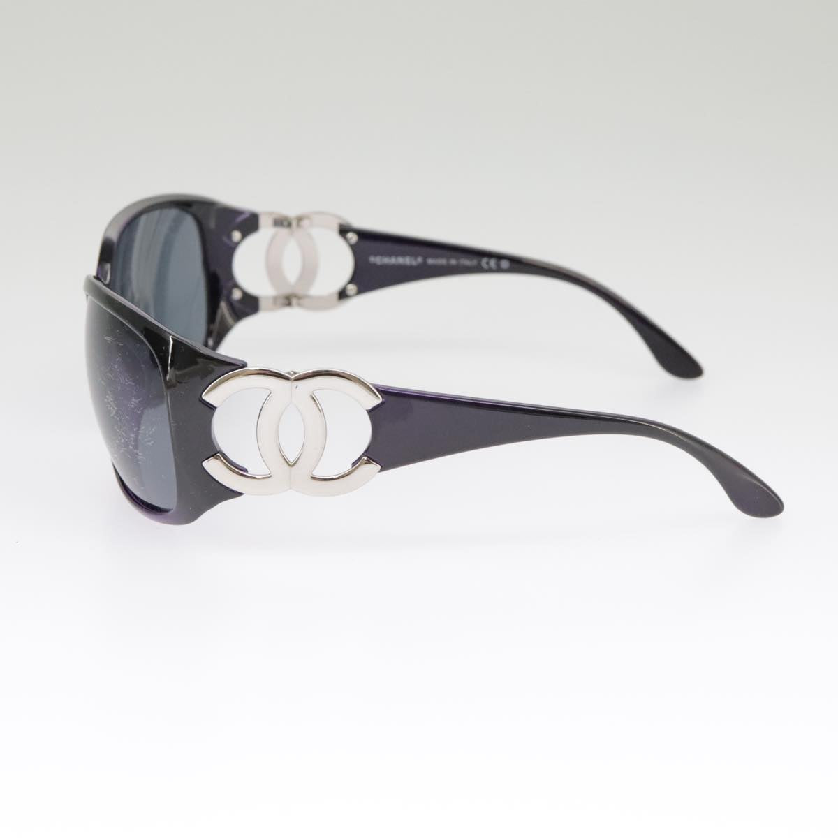 CHANEL Sunglasses plastic Black CC 101116