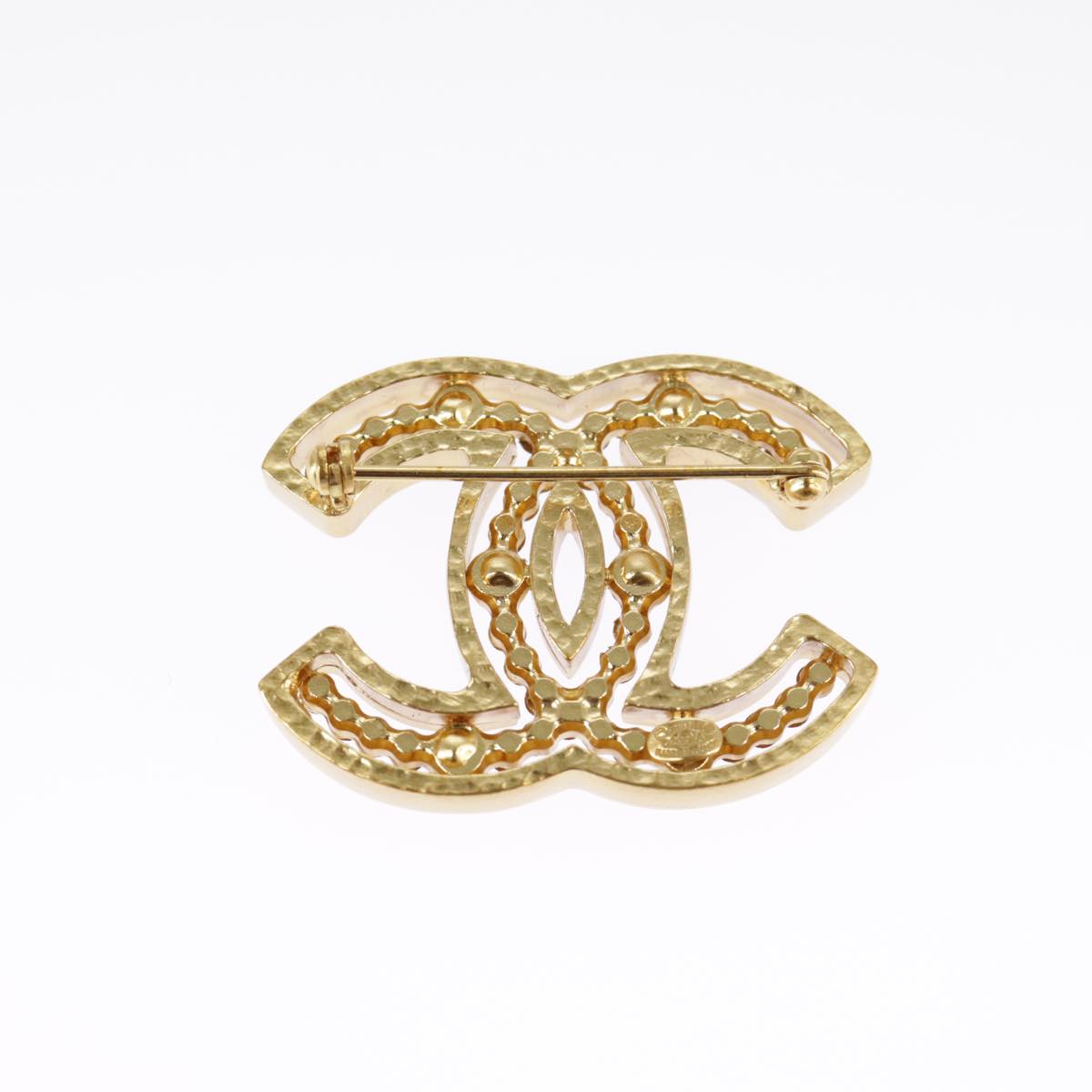 CHANEL Brooch metal Gold Tone CC 101302A