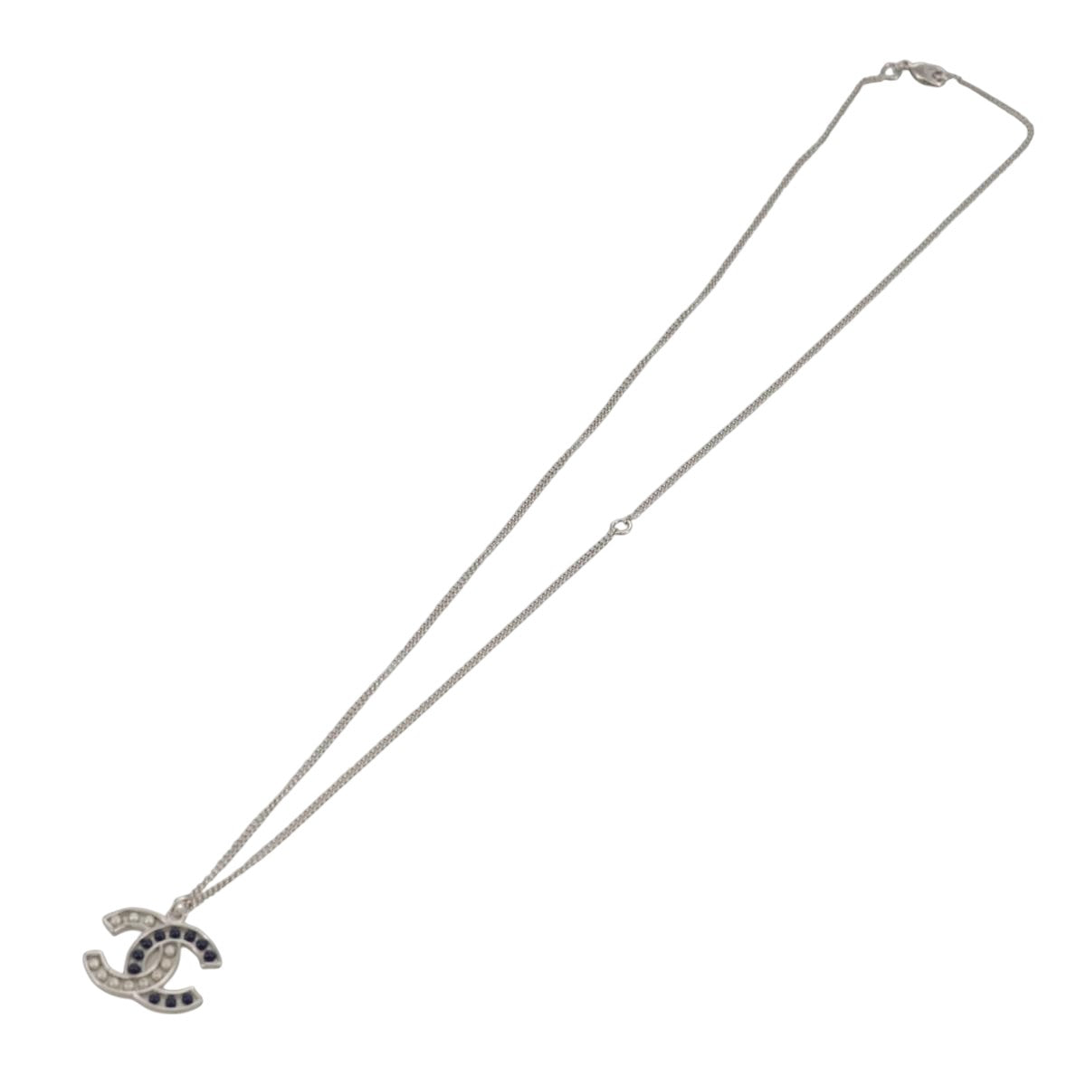 CHANEL Necklace metal Silver CC 101323A