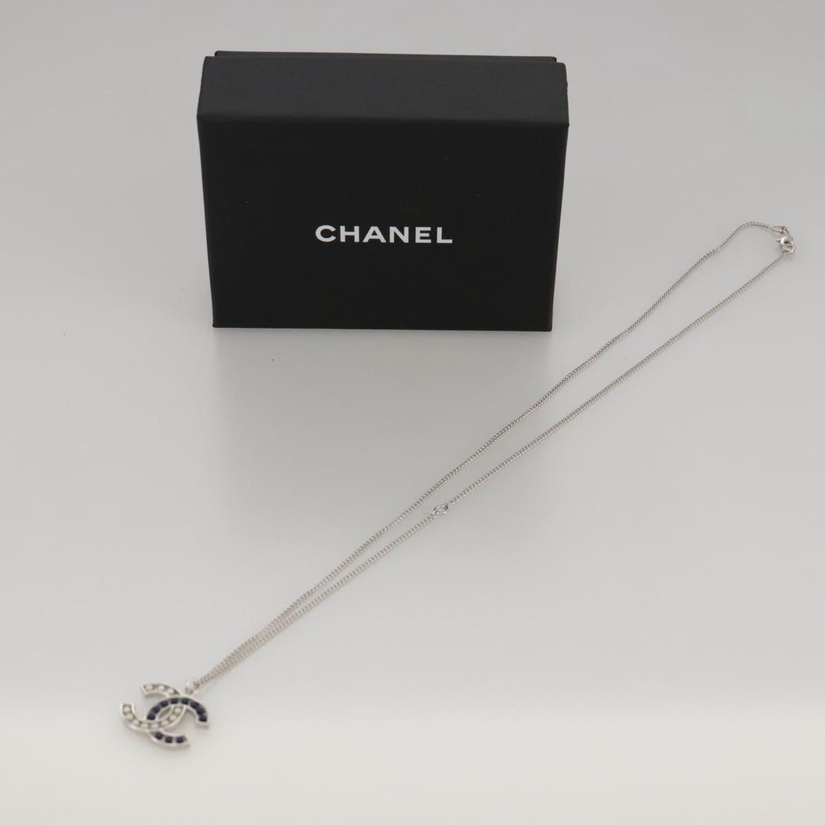 CHANEL Necklace metal Silver CC 101323A
