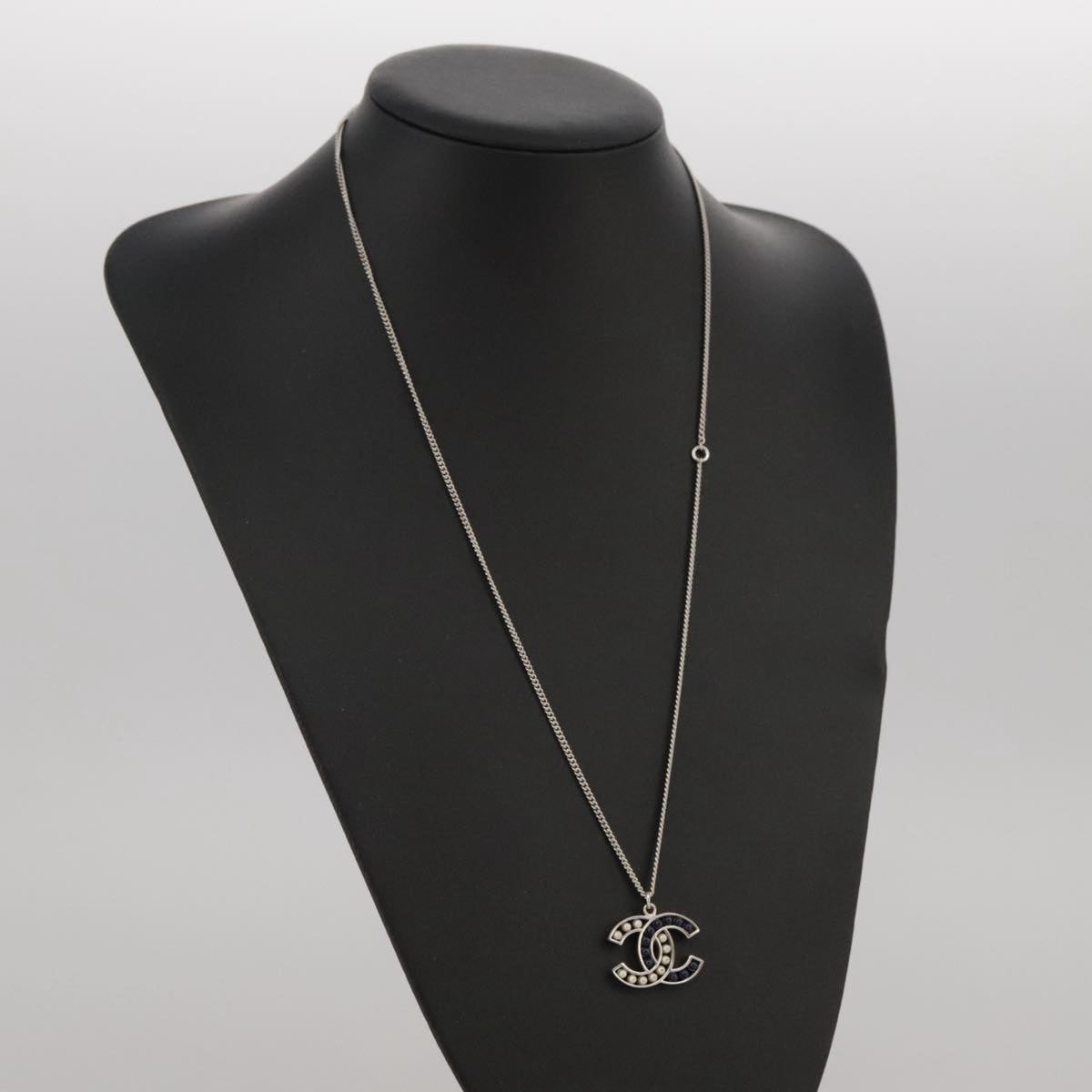 CHANEL Necklace metal Silver CC 101323A