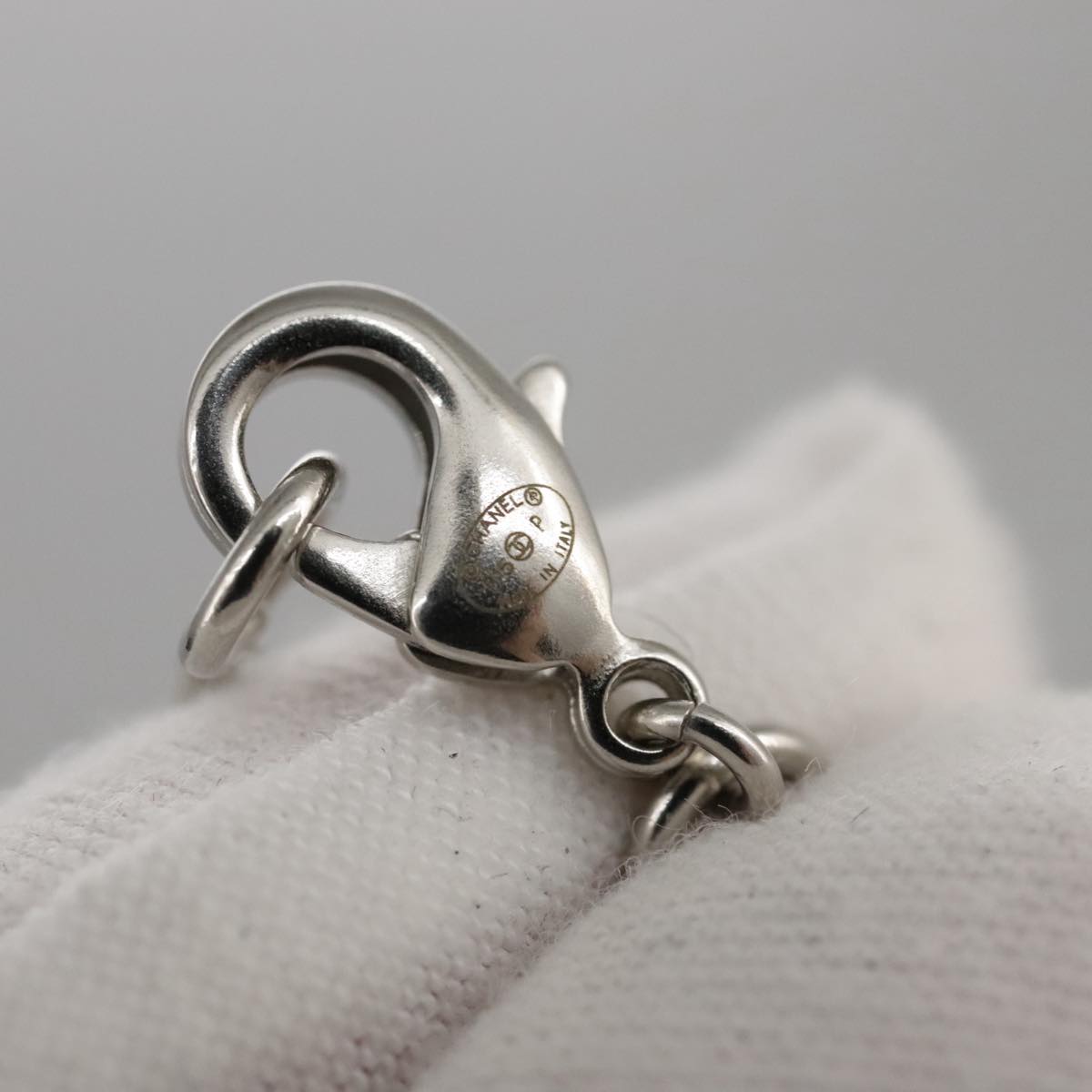 CHANEL Necklace metal Silver CC 101323A