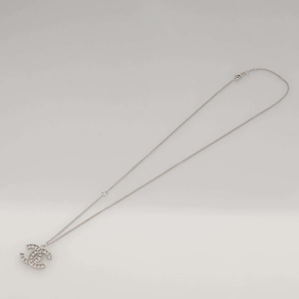CHANEL Necklace metal Silver CC 101323A