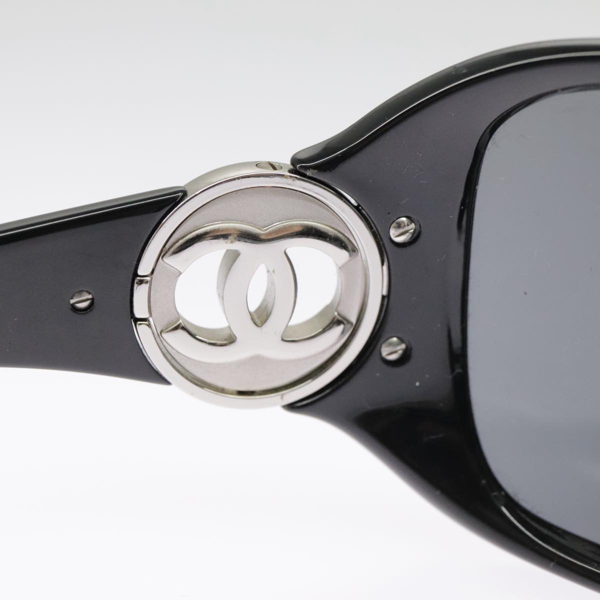 CHANEL Sunglasses plastic Black CC 101335