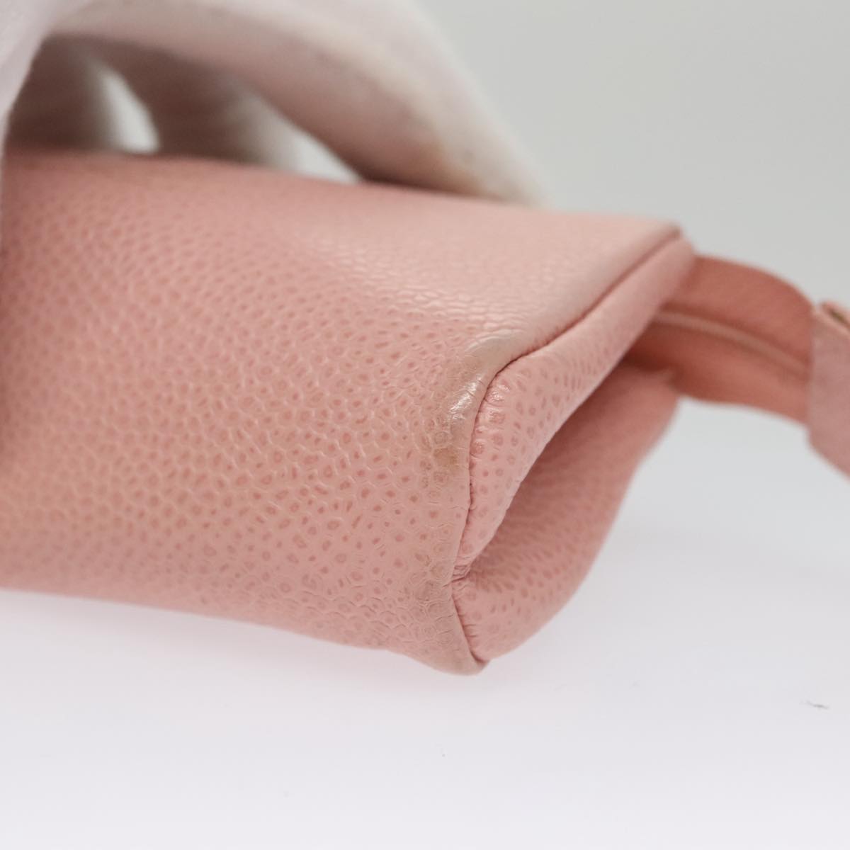 CHANEL Pouch Caviar Skin Pink Gold CC 101855