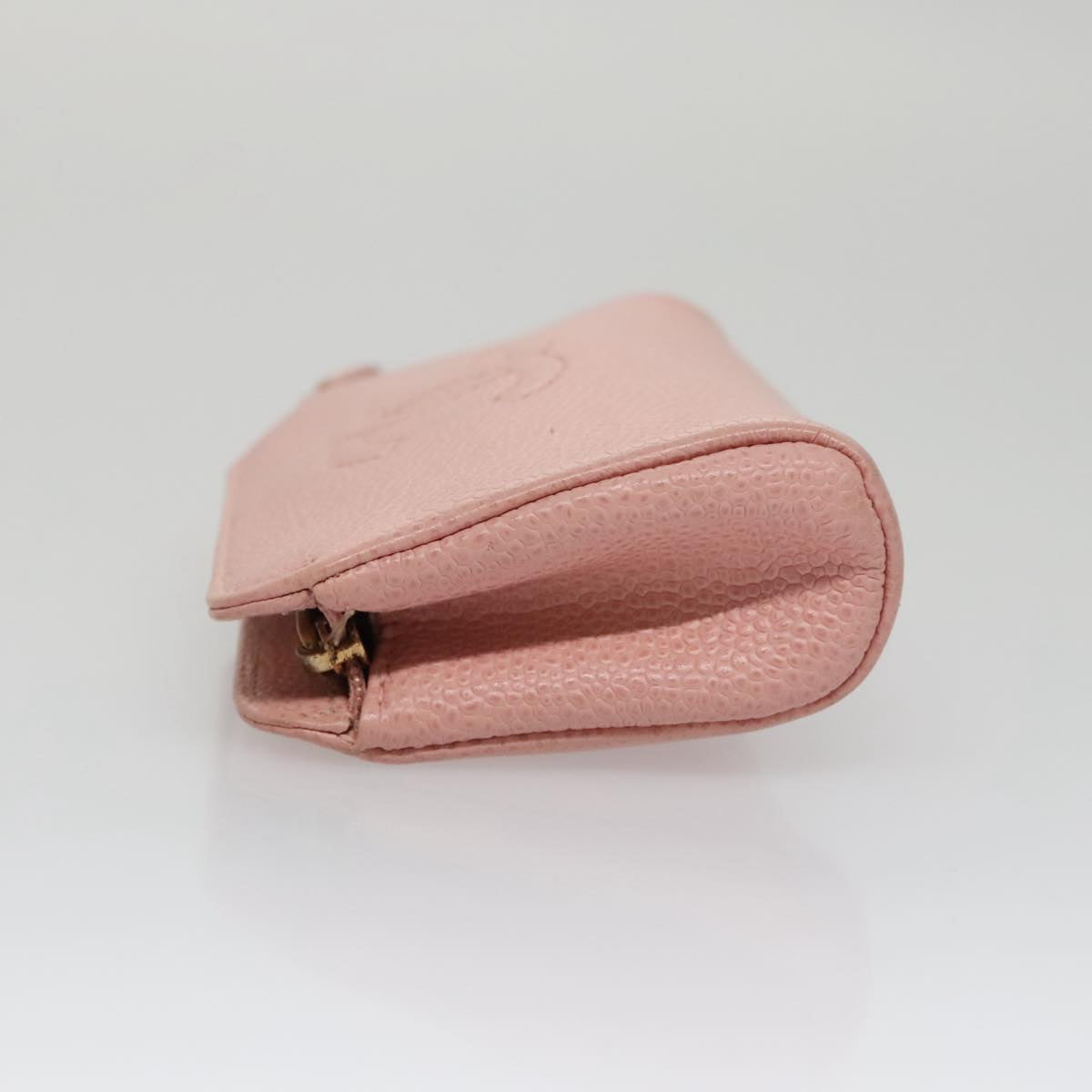 CHANEL Pouch Caviar Skin Pink Gold CC 101855