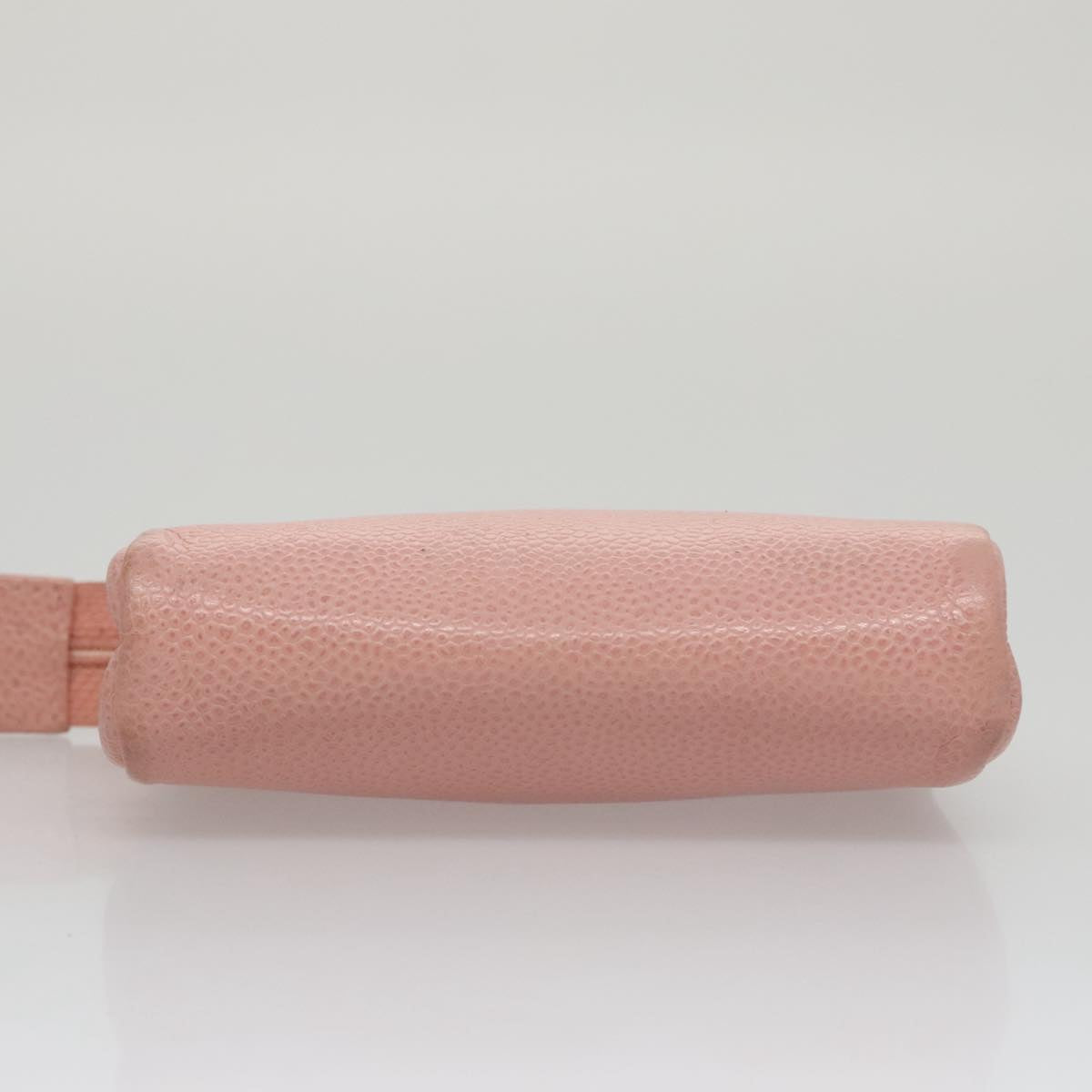 CHANEL Pouch Caviar Skin Pink Gold CC 101855