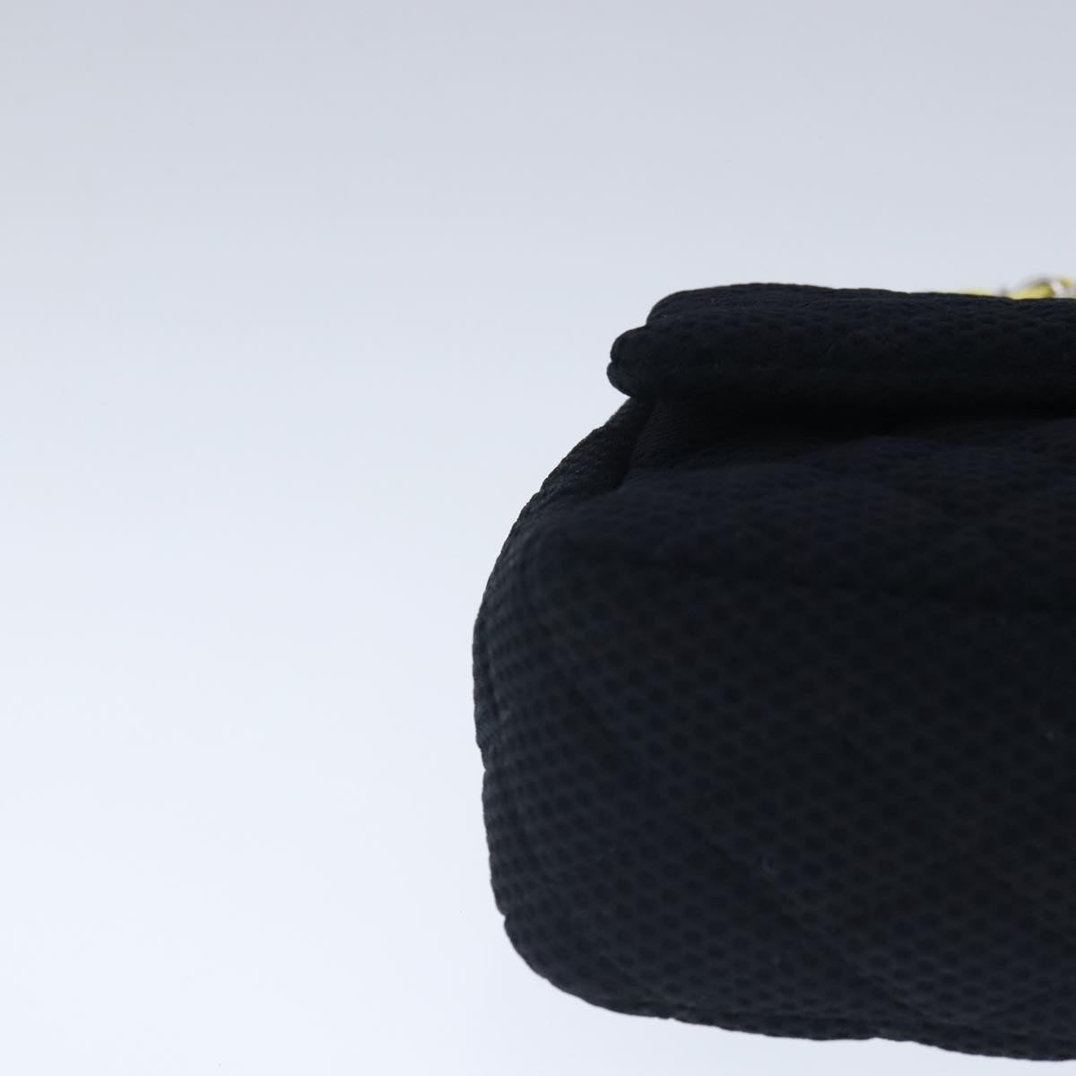 CHANEL Matelasse Mesh Chain Hand Bag Cotton Black CC 102881A