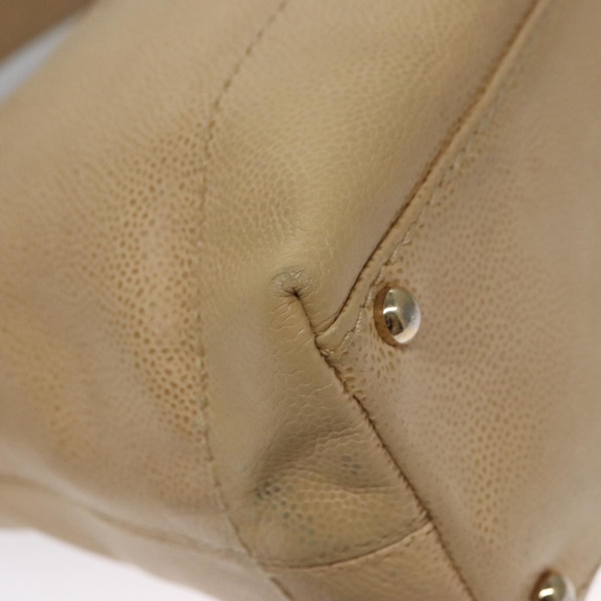 CHANEL COCO Mark Shoulder Bag Caviar Skin Beige CC 102917