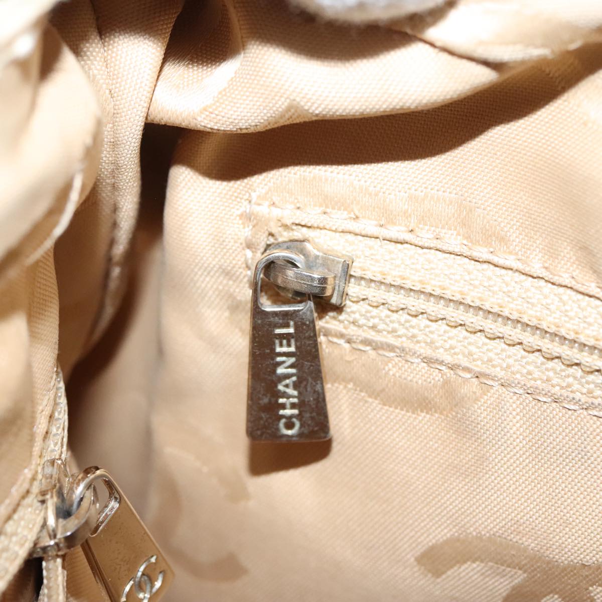 CHANEL COCO Mark Shoulder Bag Caviar Skin Beige CC 102917