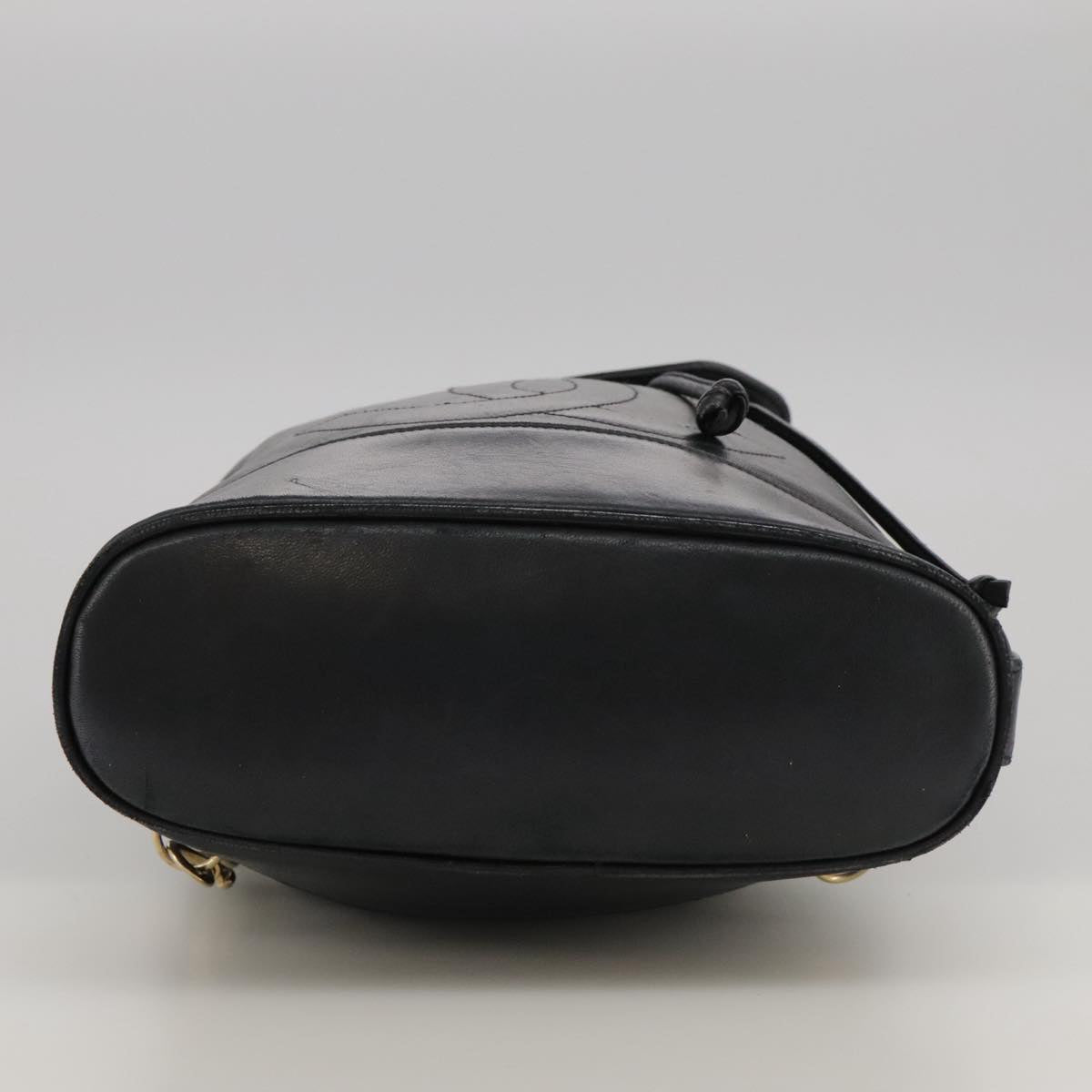 CHANEL COCO Mark Chain Body Bag Lamb Skin Black CC 102945