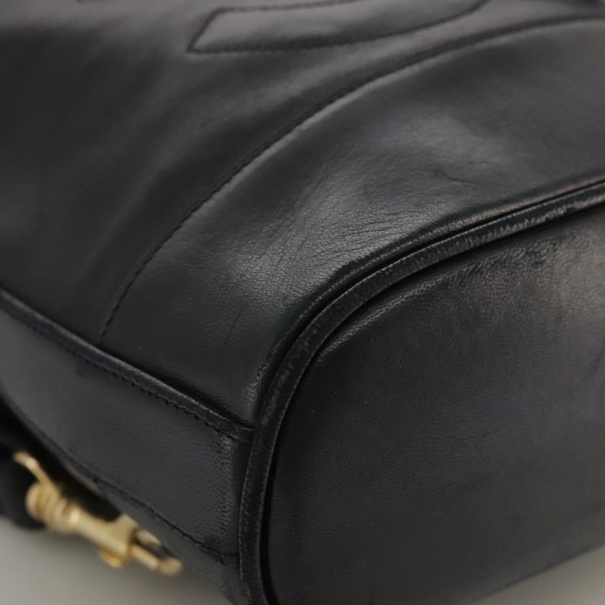 CHANEL COCO Mark Chain Body Bag Lamb Skin Black CC 102945