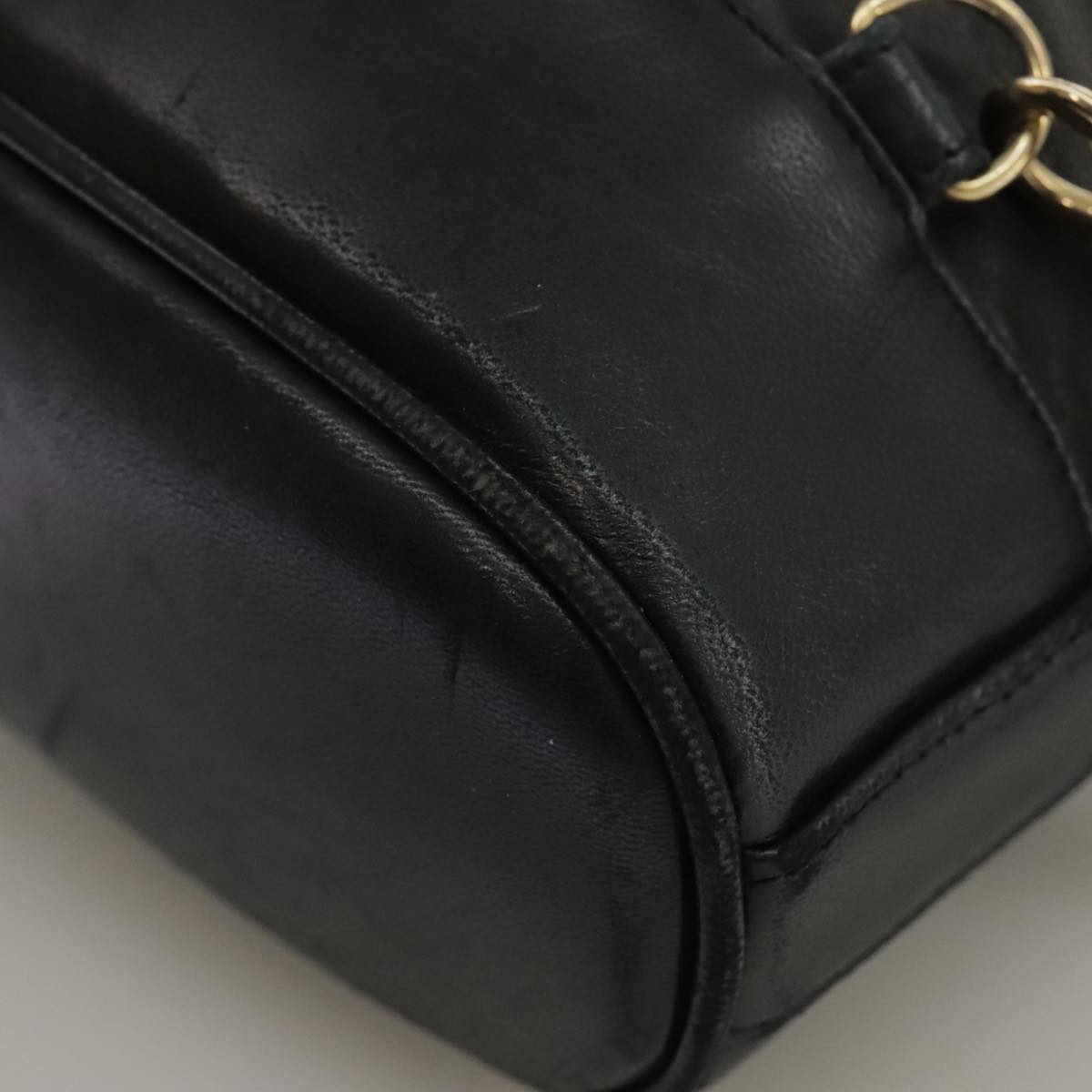 CHANEL COCO Mark Chain Body Bag Lamb Skin Black CC 102945