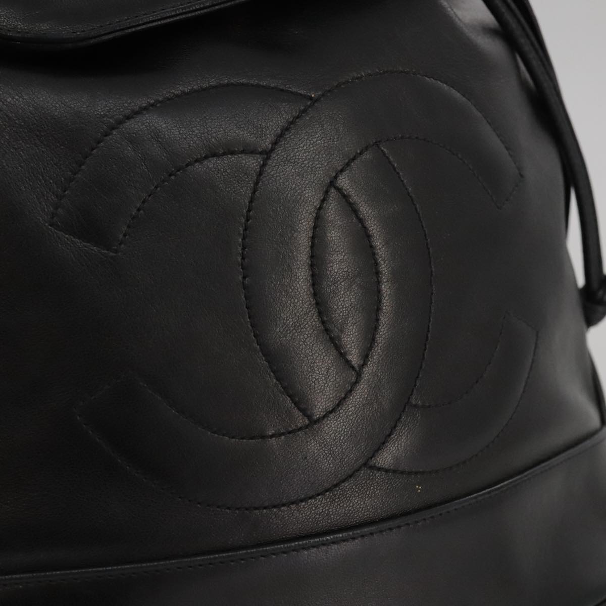 CHANEL COCO Mark Chain Body Bag Lamb Skin Black CC 102945