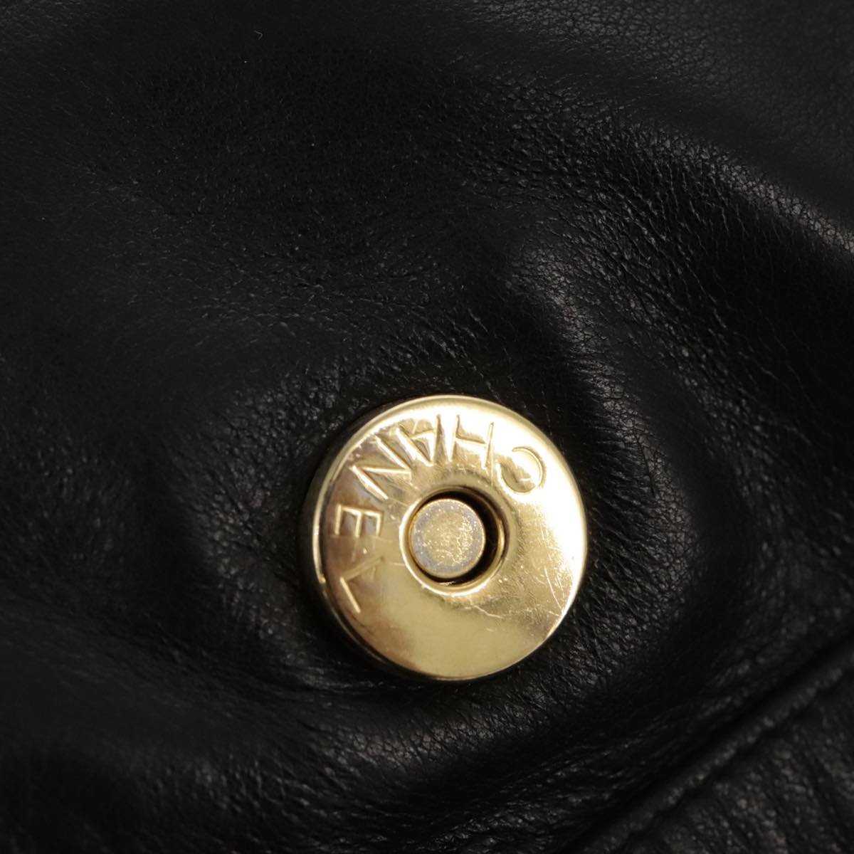 CHANEL COCO Mark Chain Body Bag Lamb Skin Black CC 102945