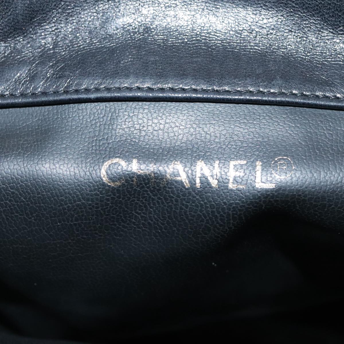 CHANEL COCO Mark Chain Body Bag Lamb Skin Black CC 102945