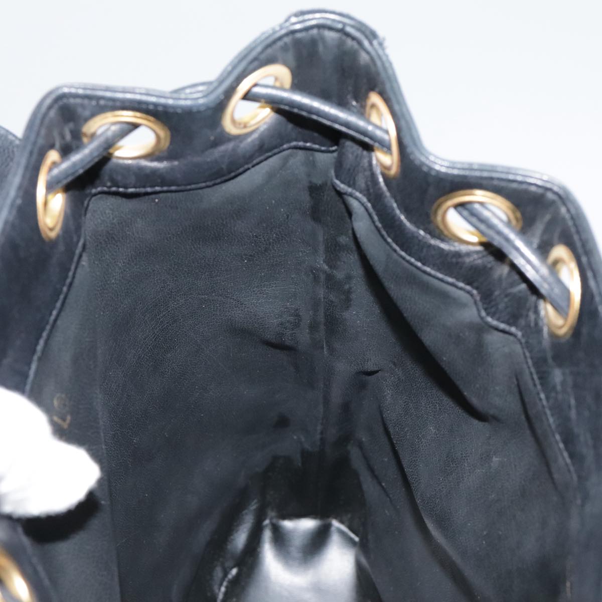 CHANEL COCO Mark Chain Body Bag Lamb Skin Black CC 102945