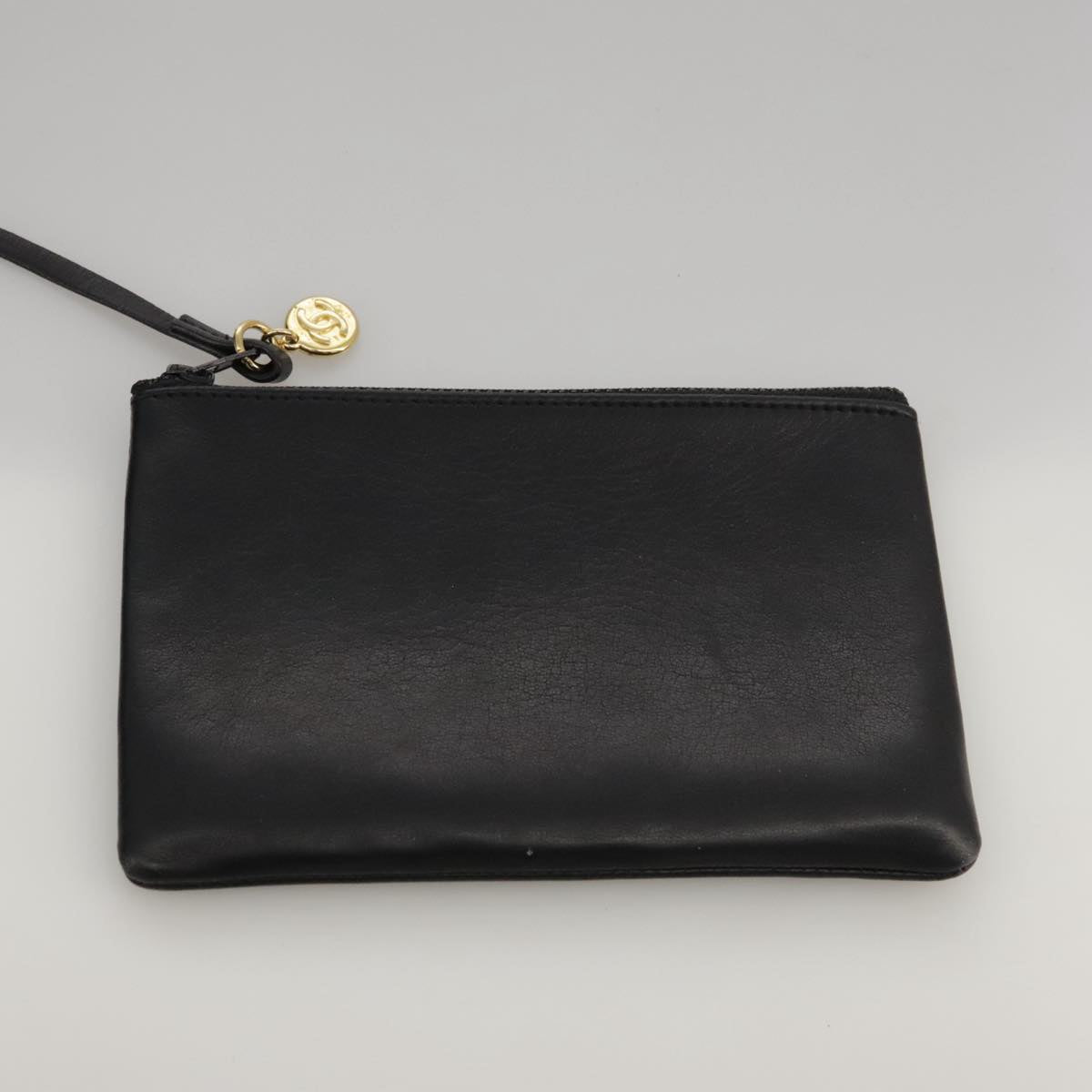 CHANEL COCO Mark Chain Body Bag Lamb Skin Black CC 102945