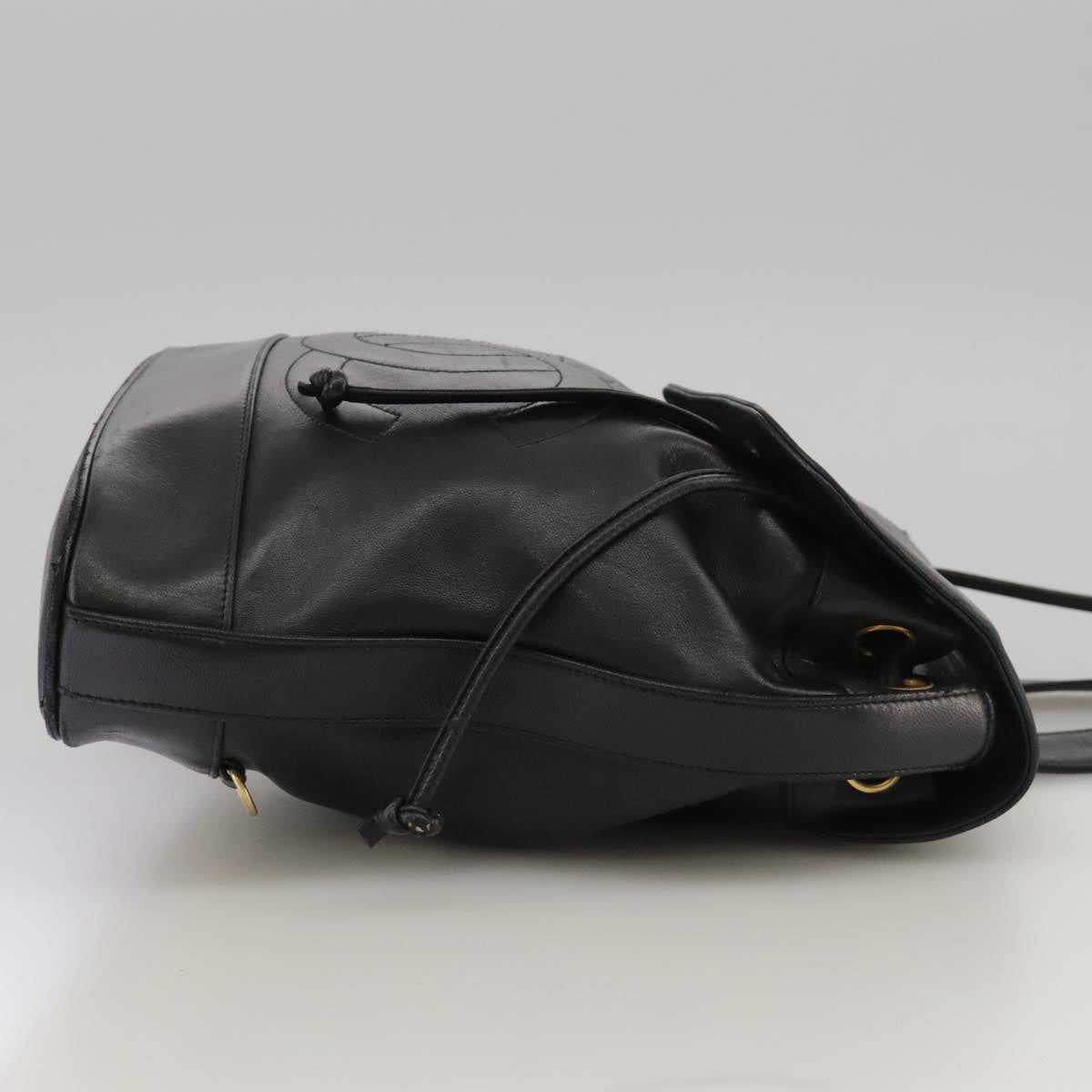 CHANEL COCO Mark Chain Body Bag Lamb Skin Black CC 102945