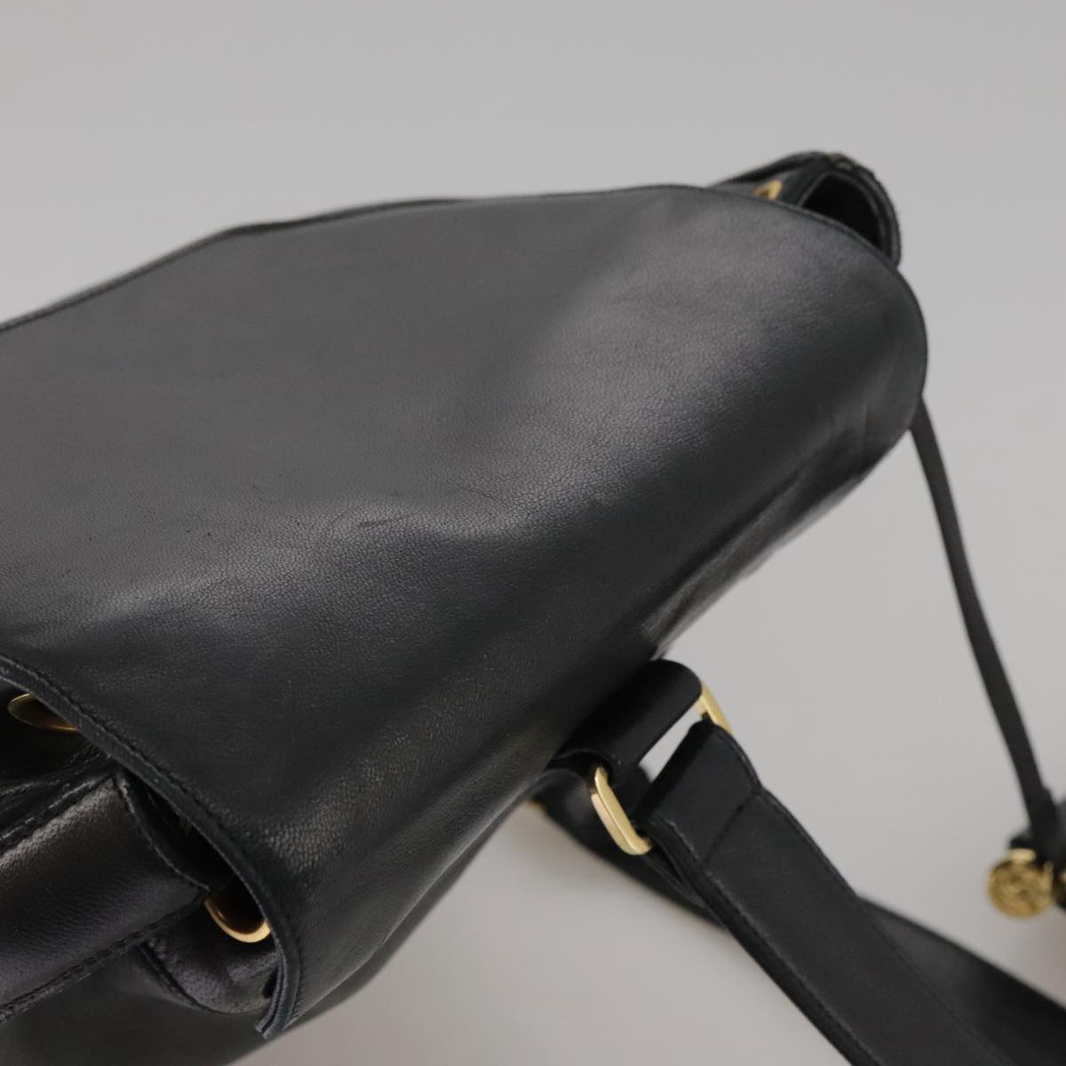 CHANEL COCO Mark Chain Body Bag Lamb Skin Black CC 102945