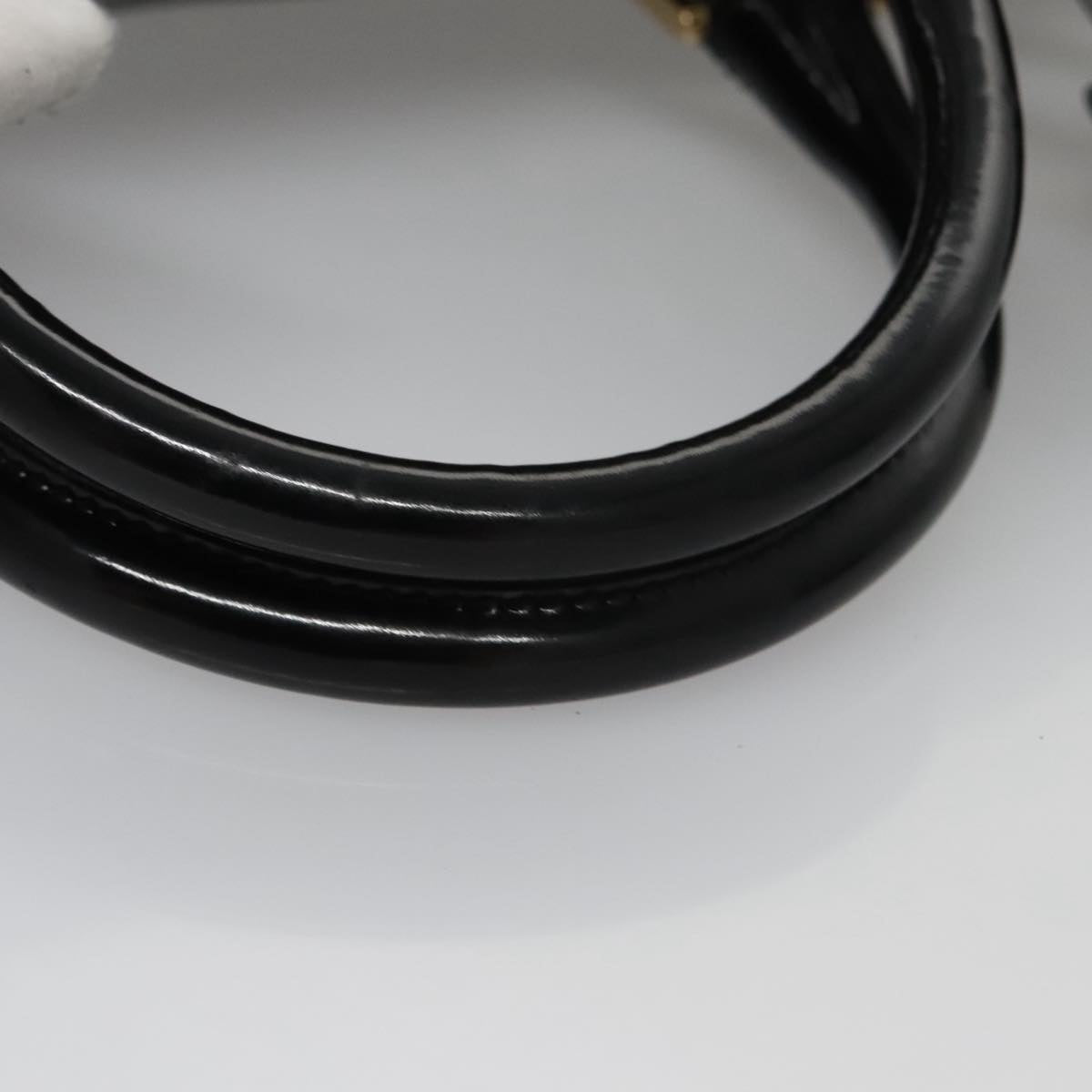 CHANEL Boston Bag Patent leather 2way Black Gold CC 102998