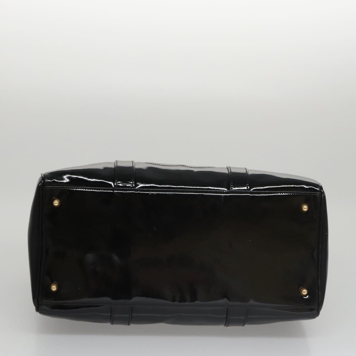 CHANEL Boston Bag Patent leather 2way Black Gold CC 102998